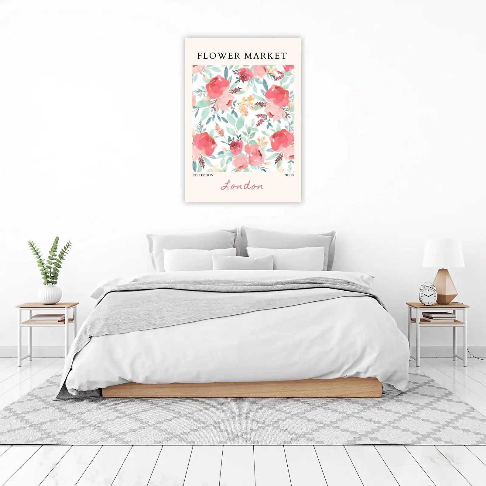 Watercolor Floral Market London Wall Art
