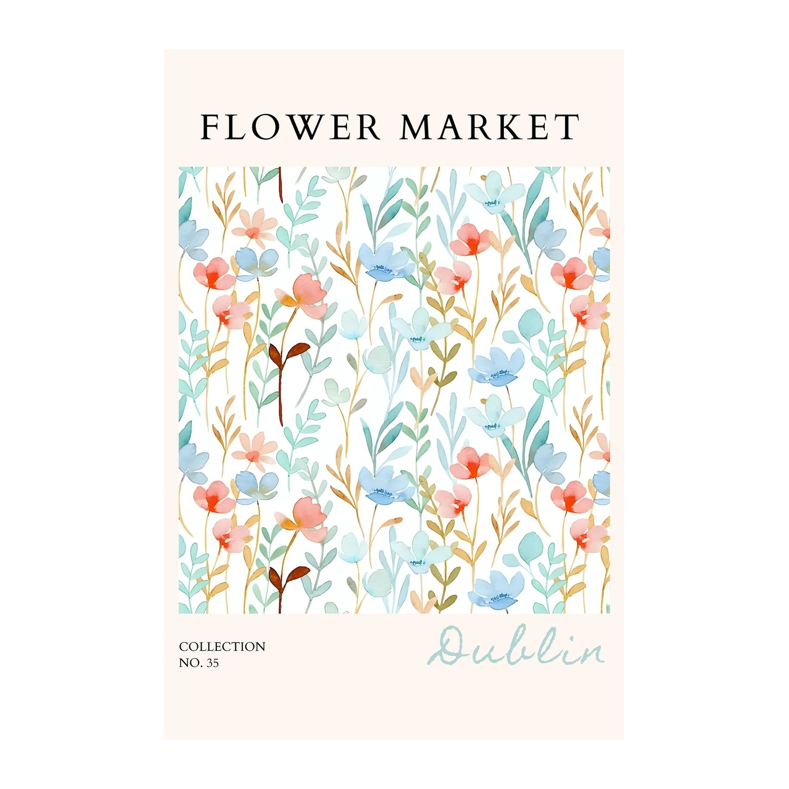 Watercolor Garden Floral 'Dublin' Wall Art