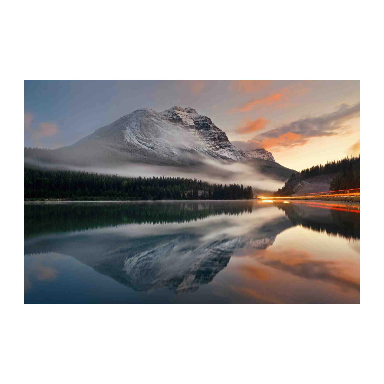 Serene Mountain Lake Reflection Wall Art