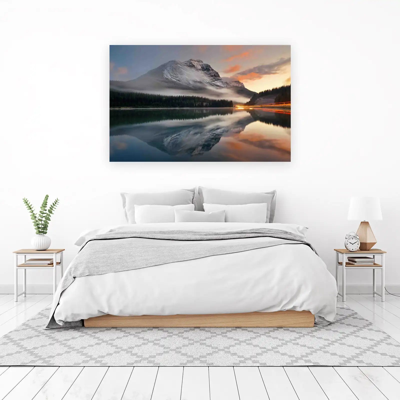 Serene Mountain Lake Reflection Wall Art