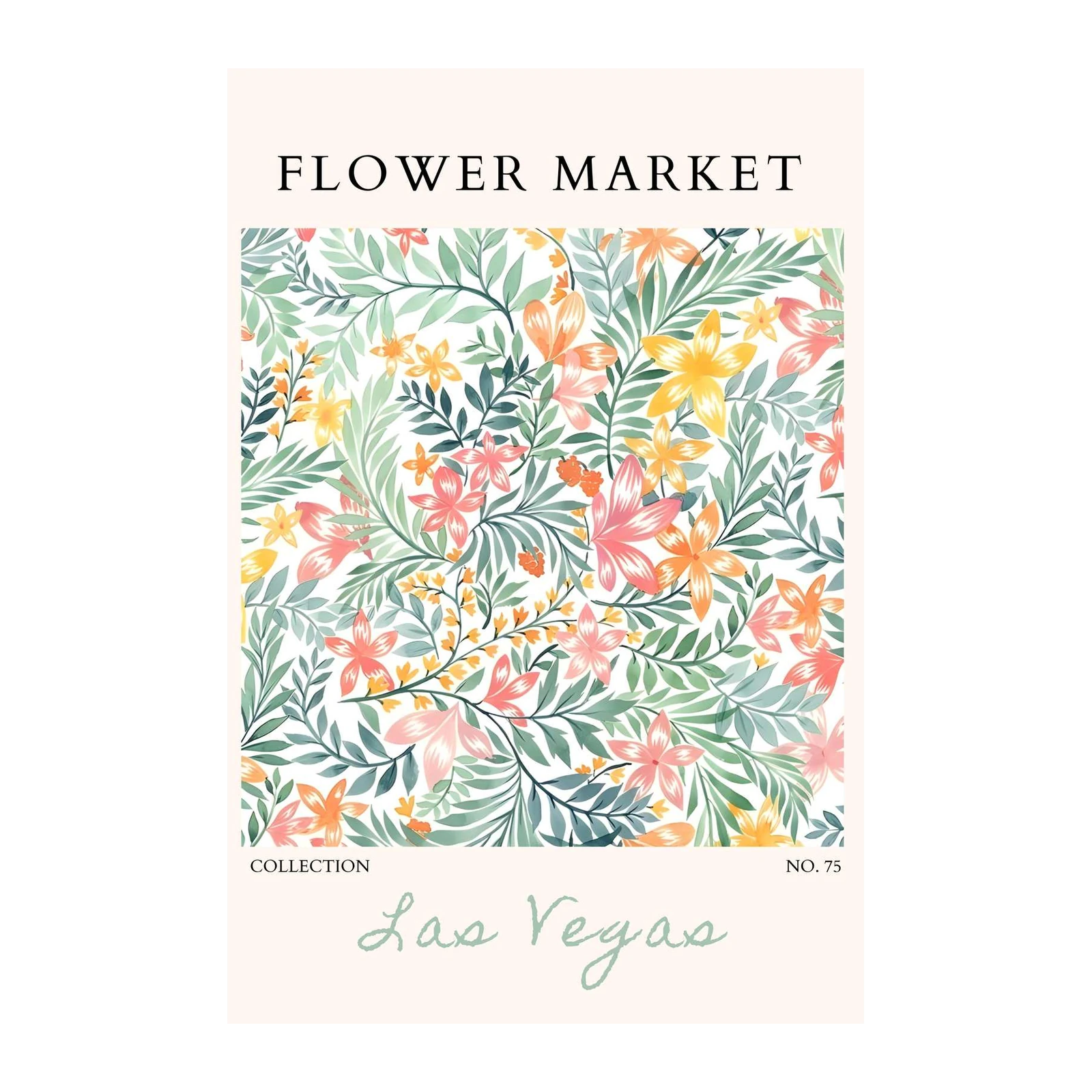 Tropical Floral Market Wall Art - Botanical Wall Art