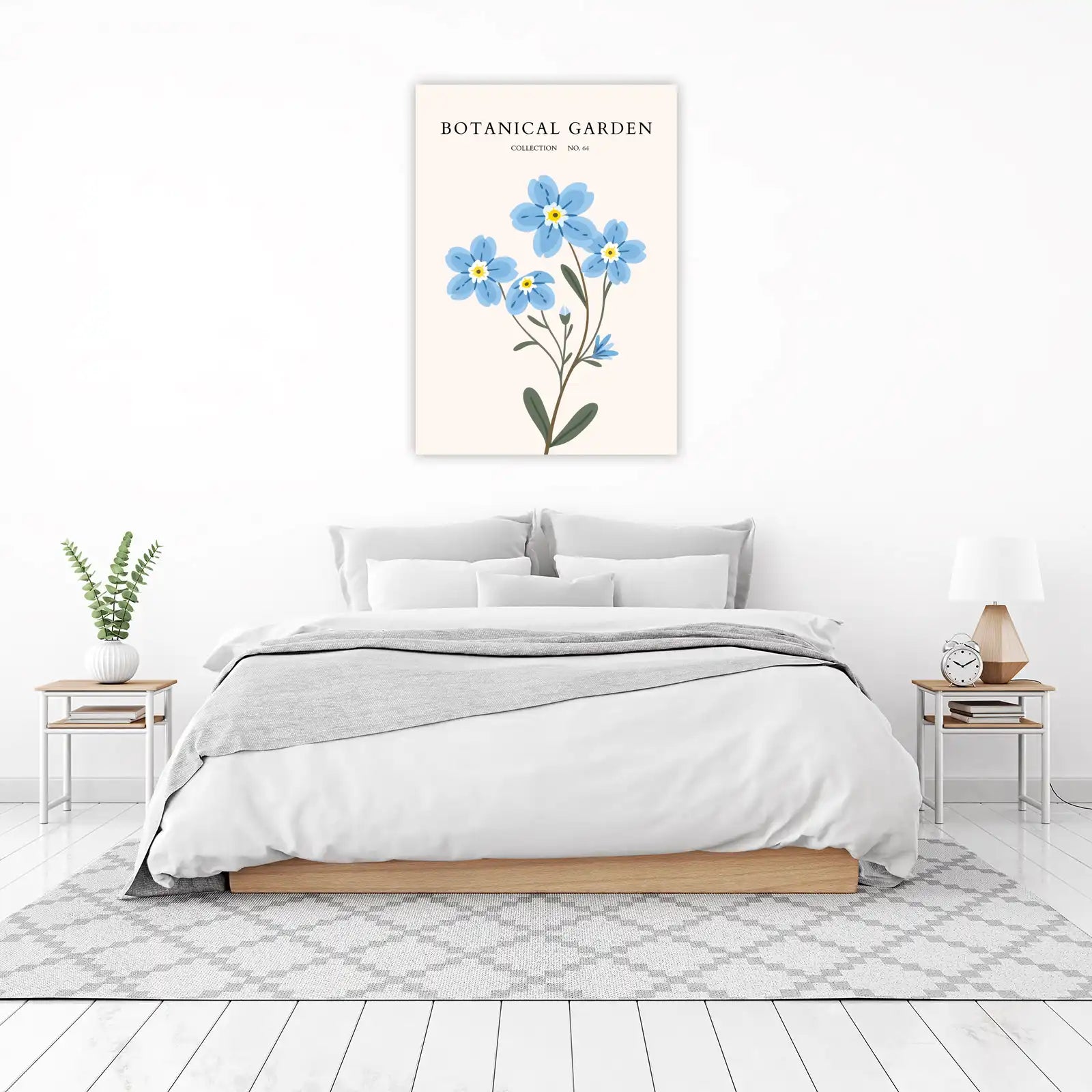Serene Blue Forget-Me-Nots Botanical Wall Art