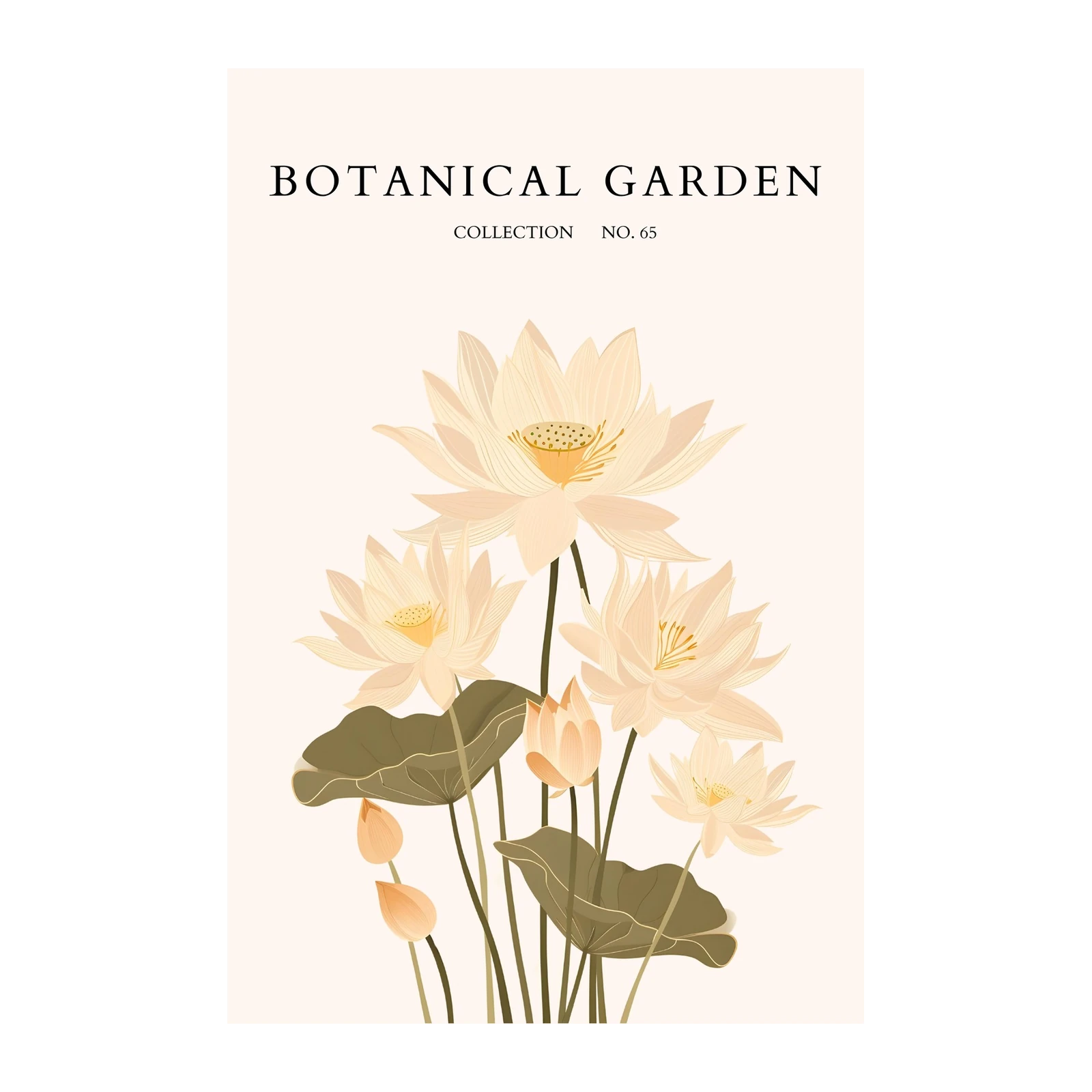 Serene Lotus Blooms Botanical Wall Art