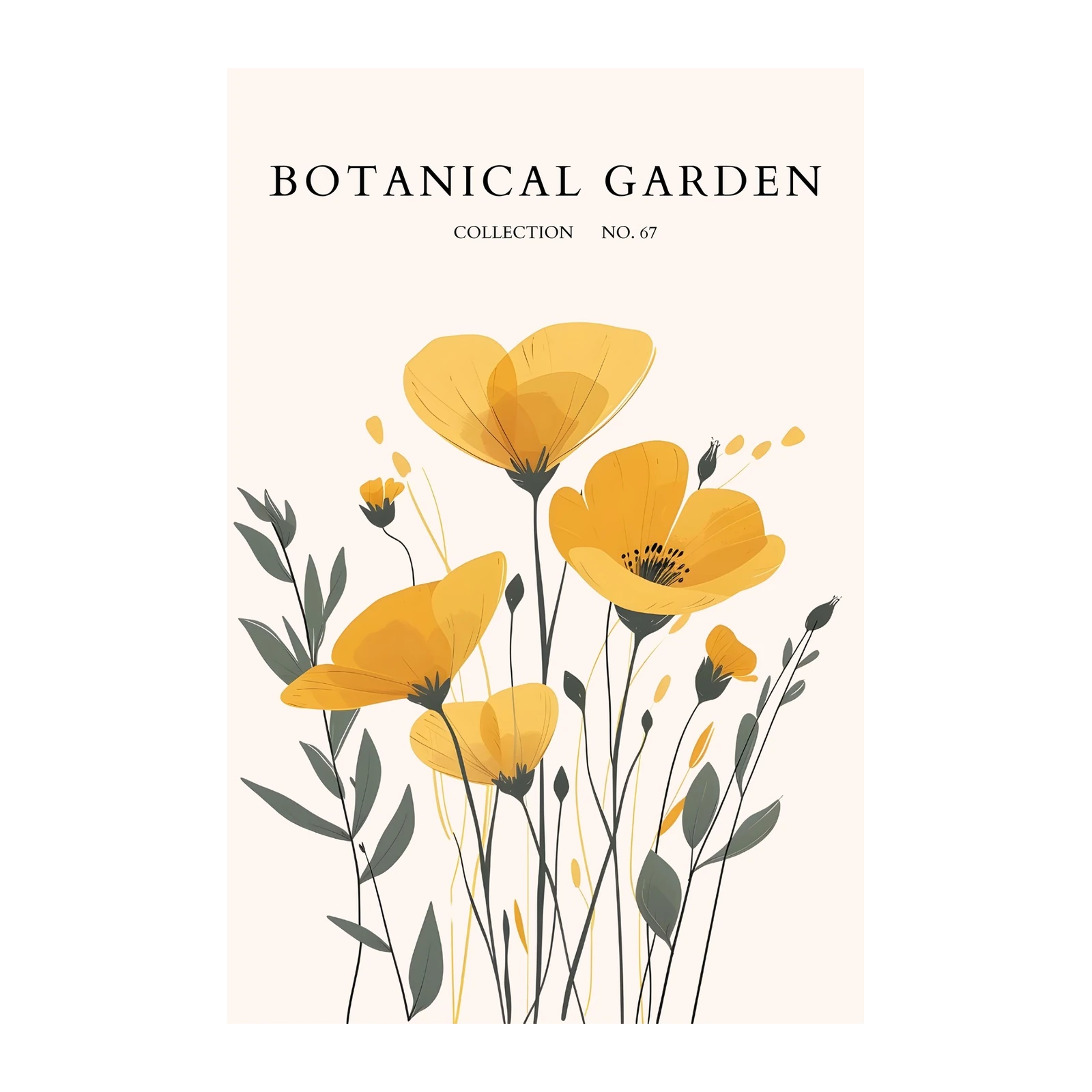Golden Poppies Botanical Garden Wall Art
