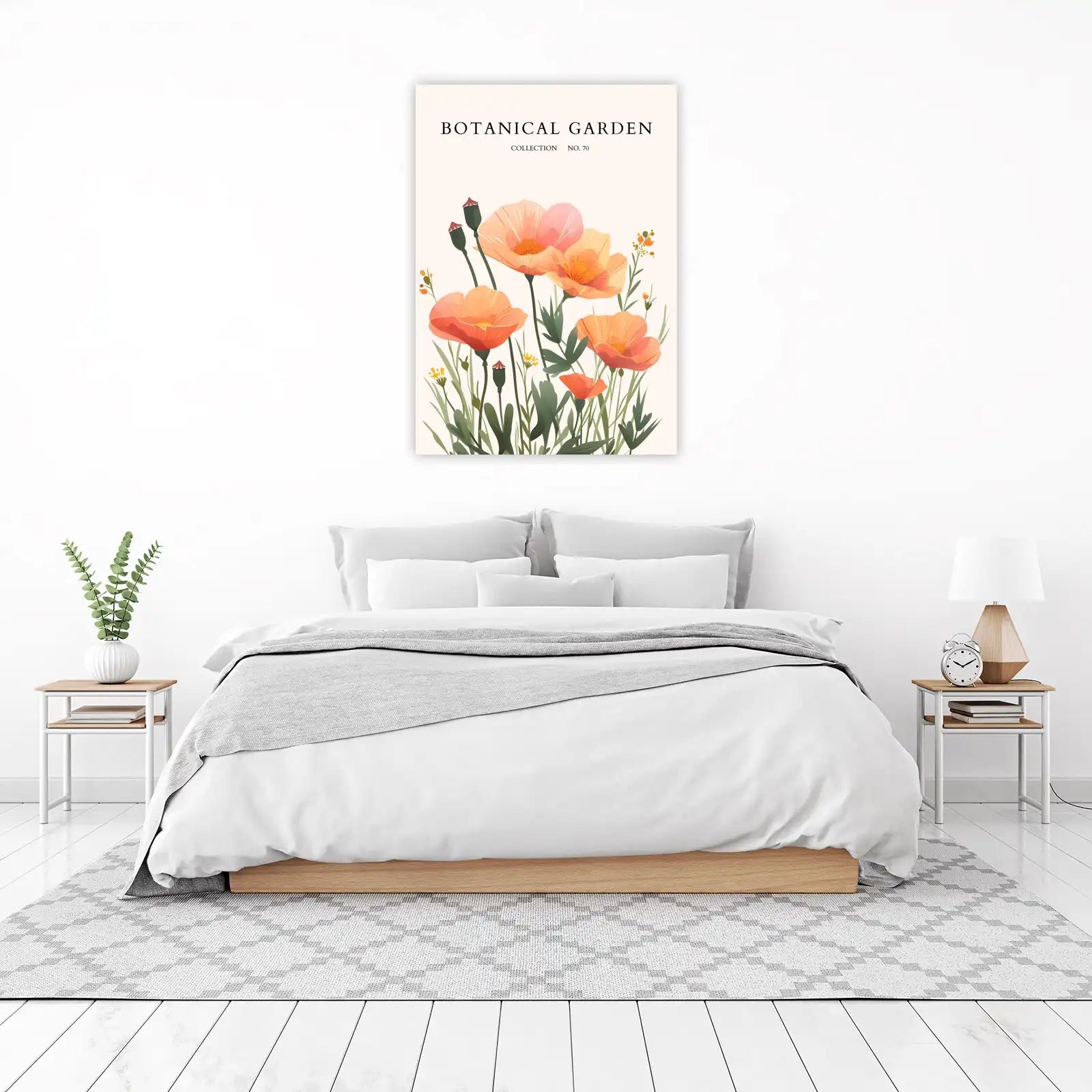 Serene Poppy Meadow Botanical Art Wall Art