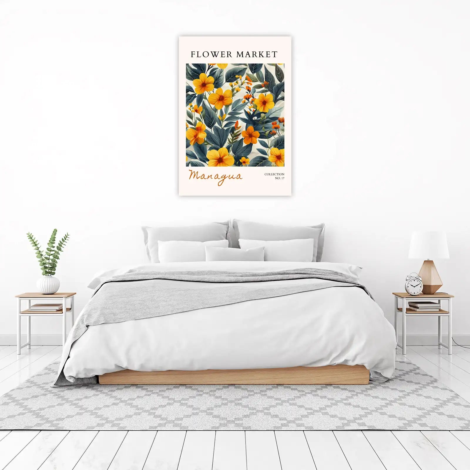 Vibrant Floral Market Managua Yellow Flower Wall Art
