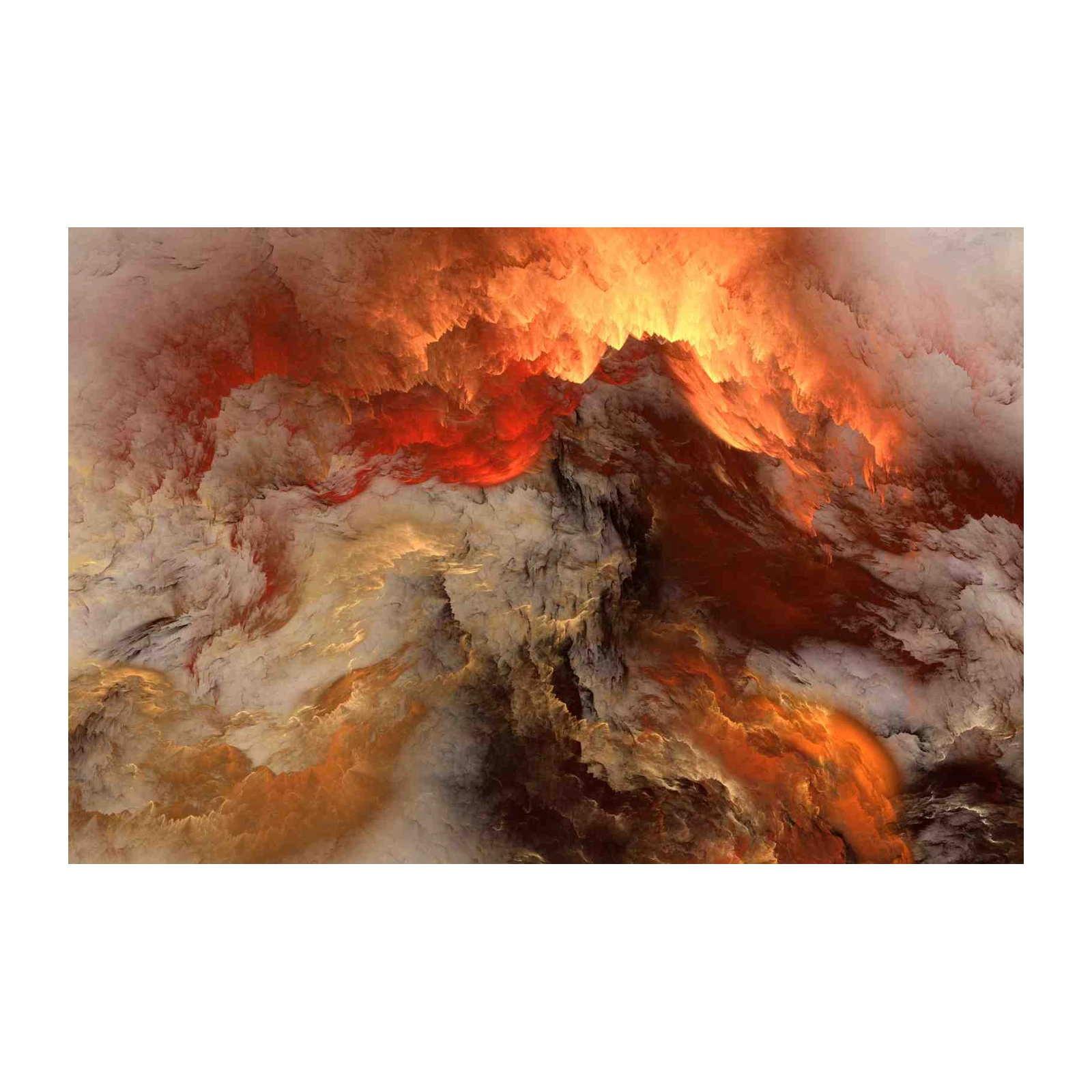 Fiery Mountain Abstract Wall Art