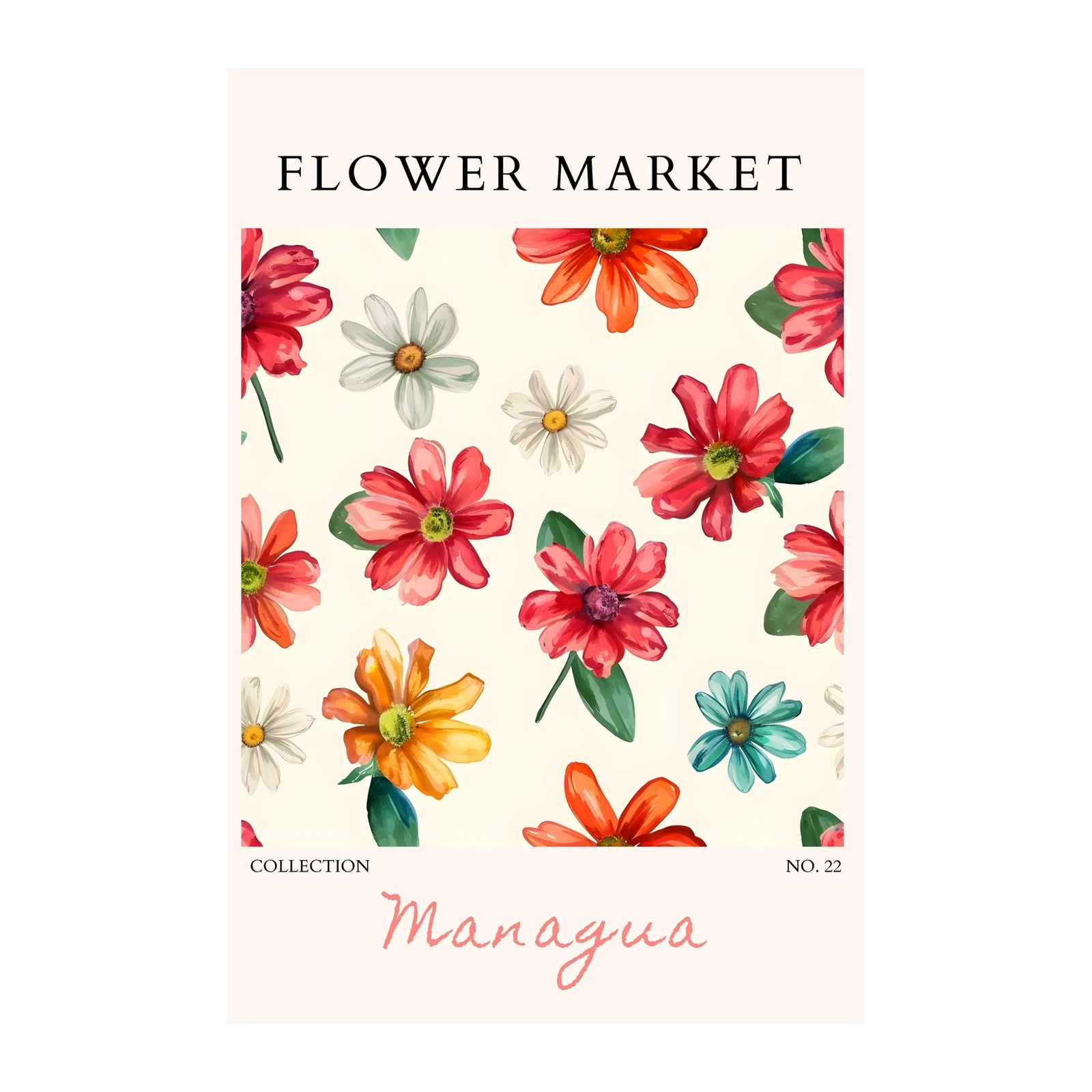 Vibrant Floral Market 'Managua' Wall Art