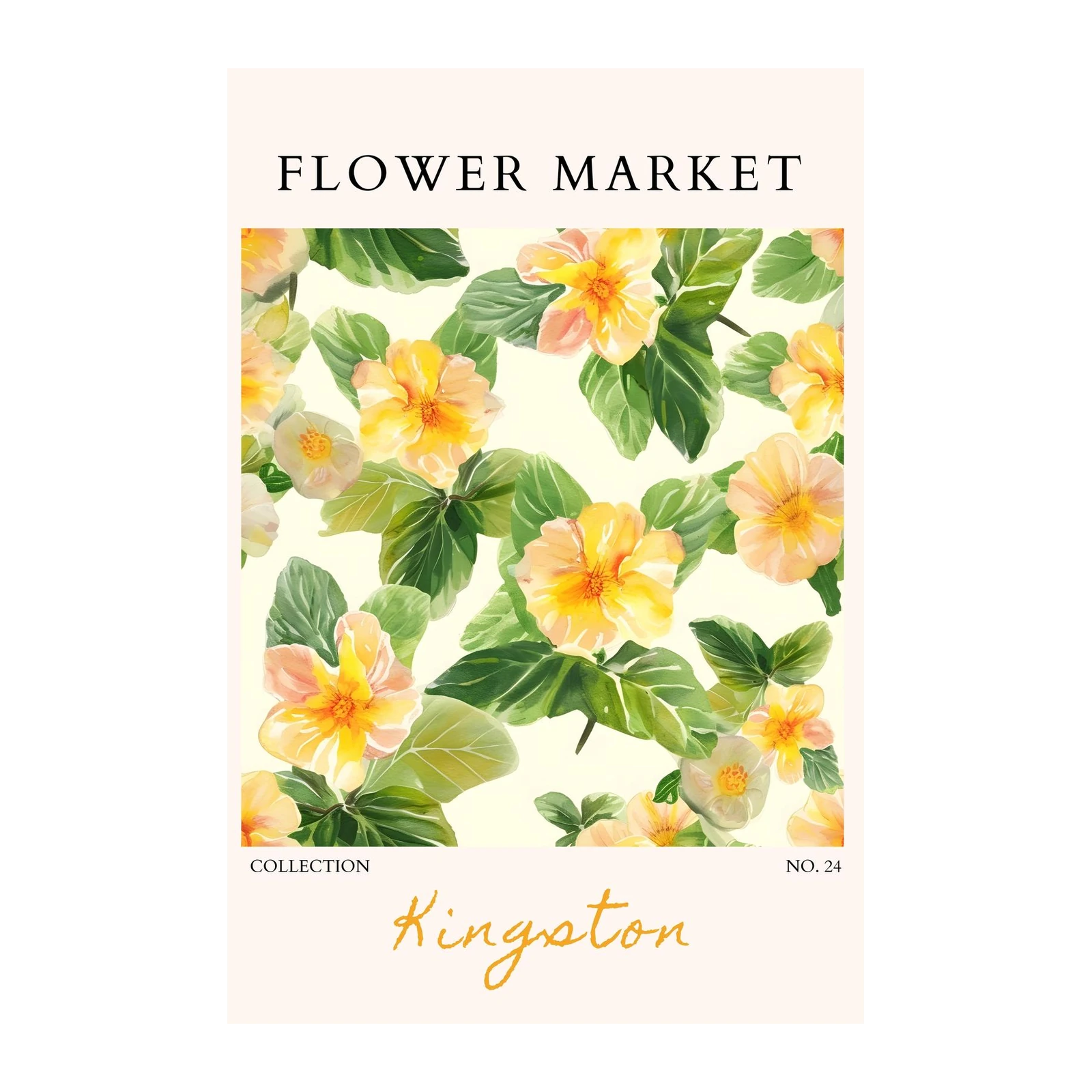 Vibrant Floral 'Flower Market' Wall Art