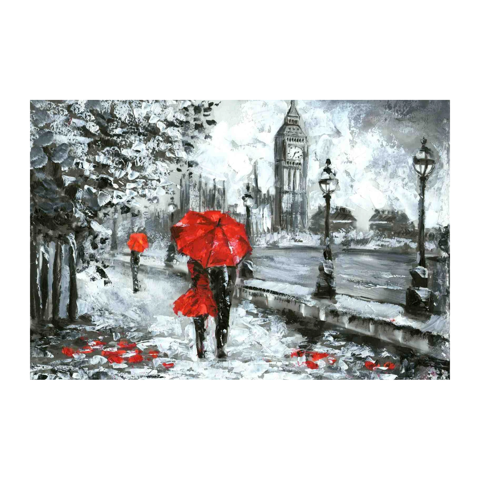 Red Umbrella London Romance Wall Art