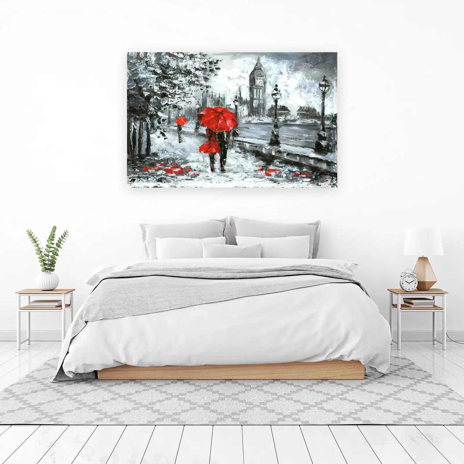 Red Umbrella London Romance Wall Art