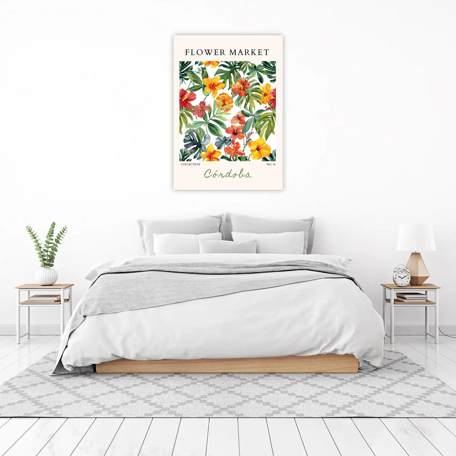 Vibrant Tropical Floral Market Wall Art