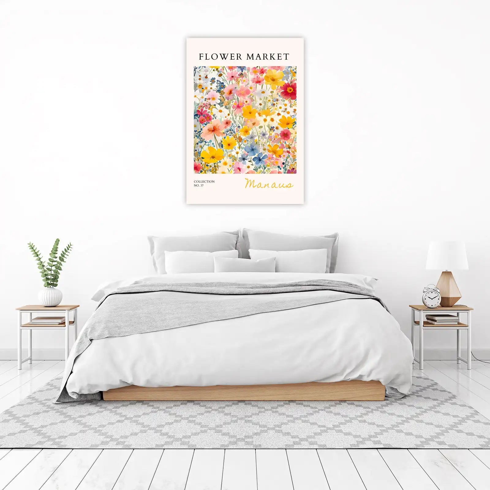 Vibrant Floral Market Watercolor Wall Art