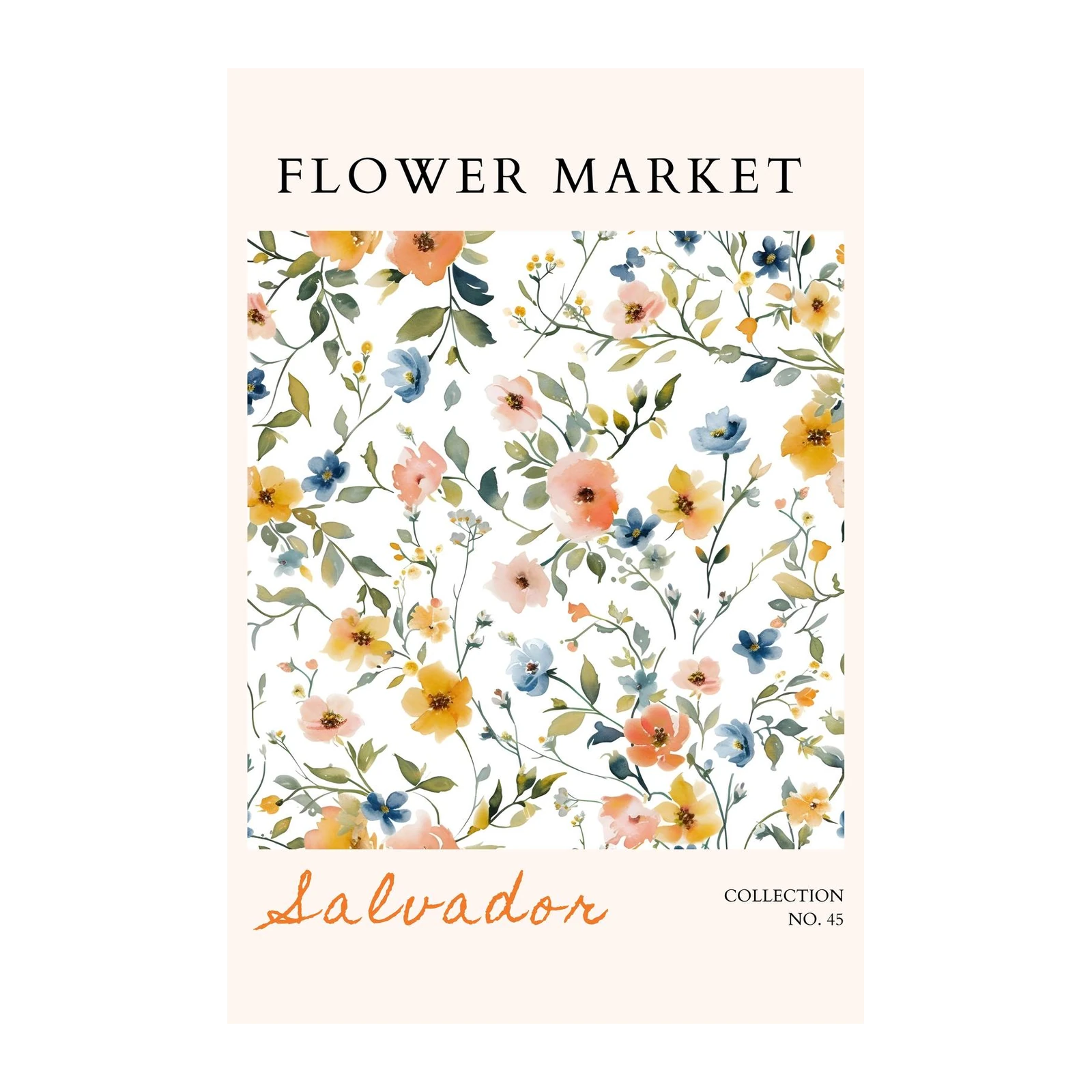 Watercolor Floral 'Salvador' Wall Art