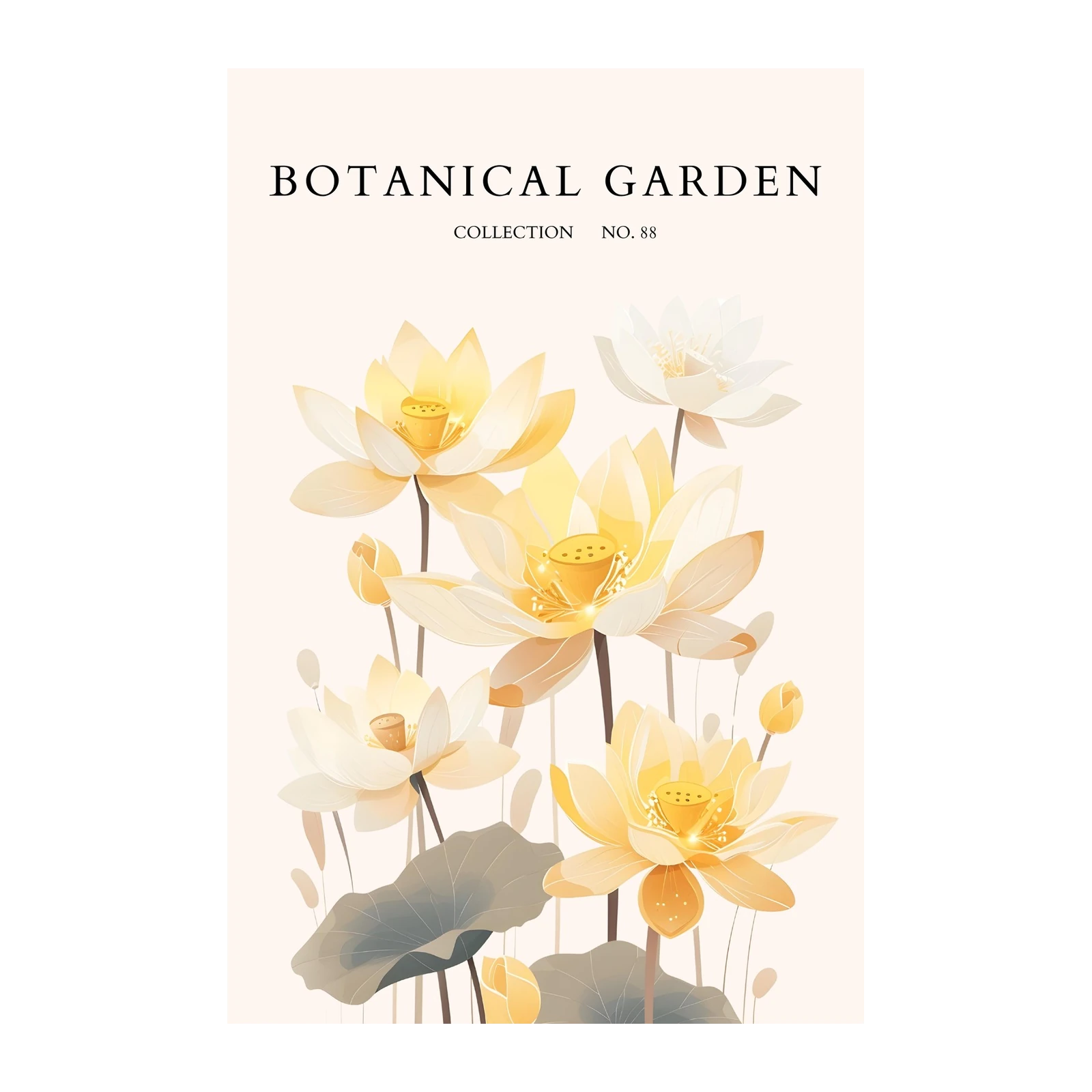 Serene Yellow Lotus Garden Wall Art