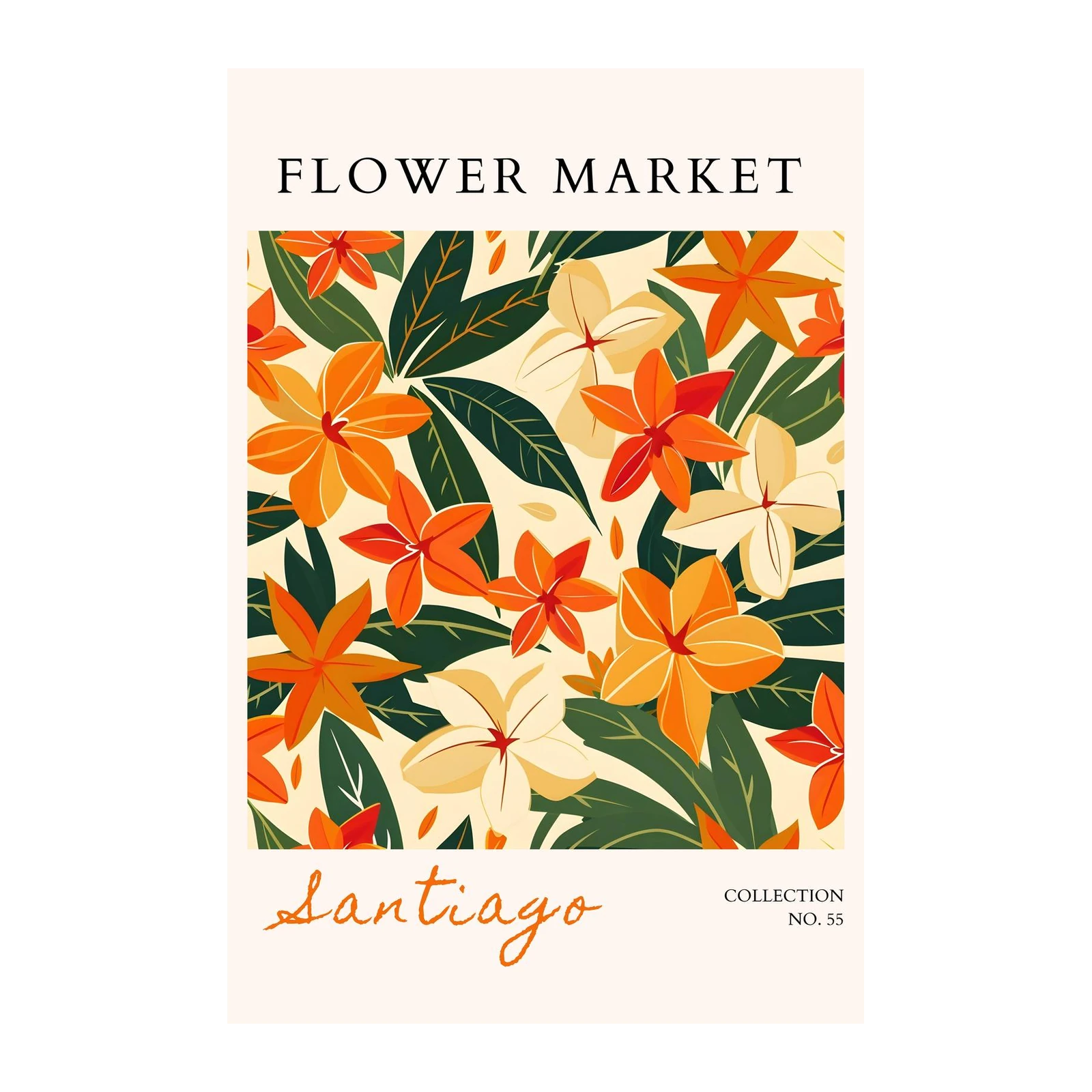 Vibrant Floral Market Santiago Wall Art
