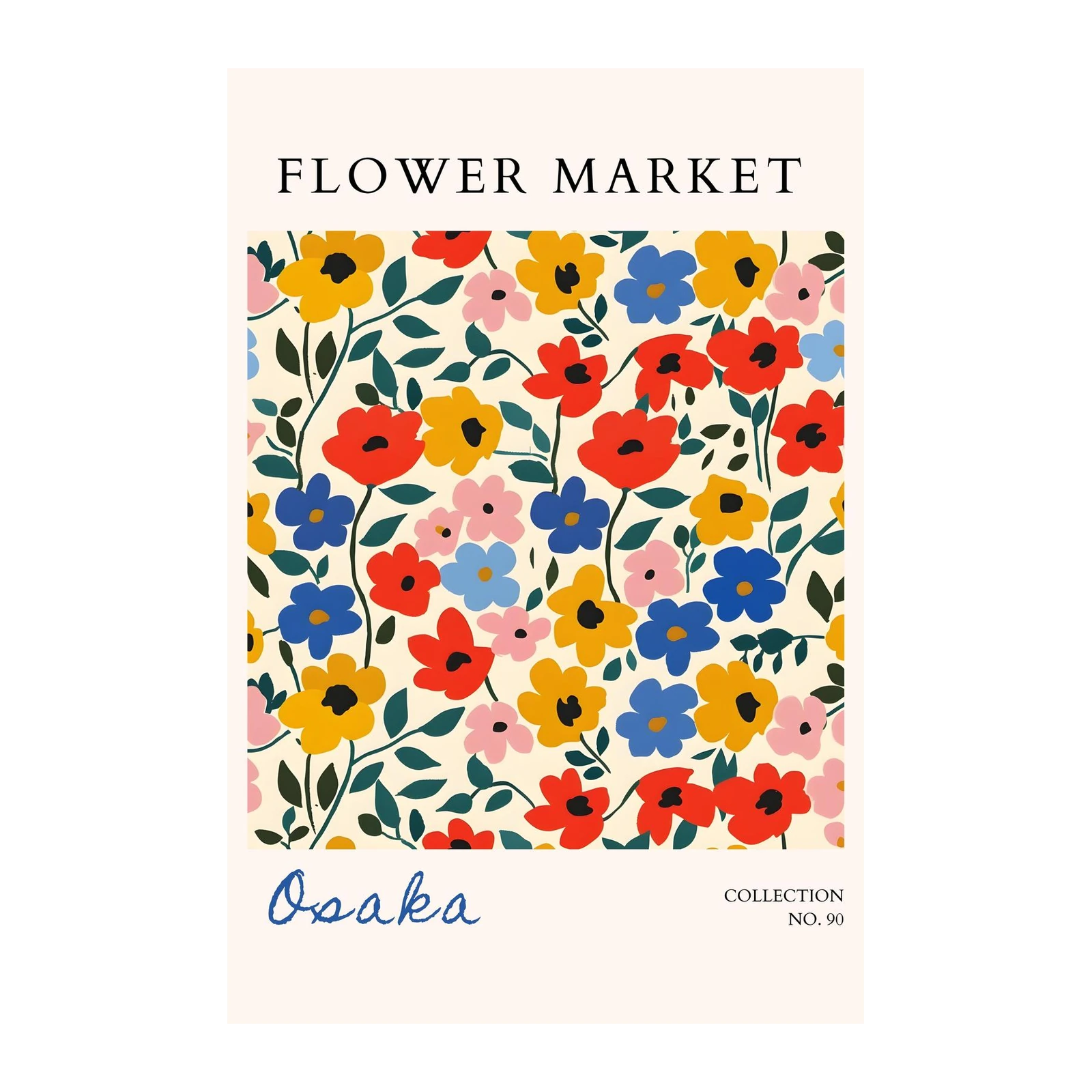 Vibrant Floral Osaka Flower Market Wall Art