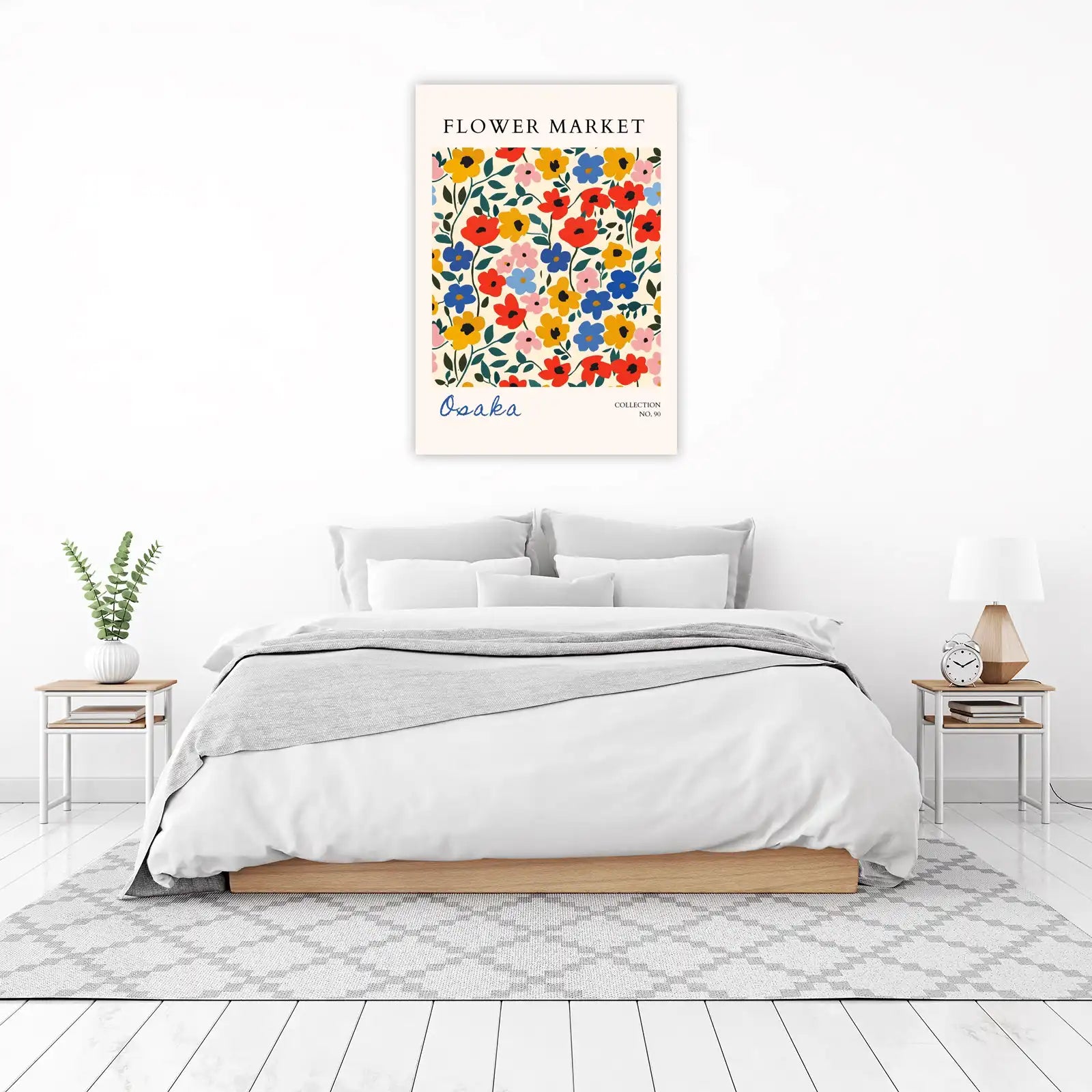 Vibrant Floral Osaka Flower Market Wall Art