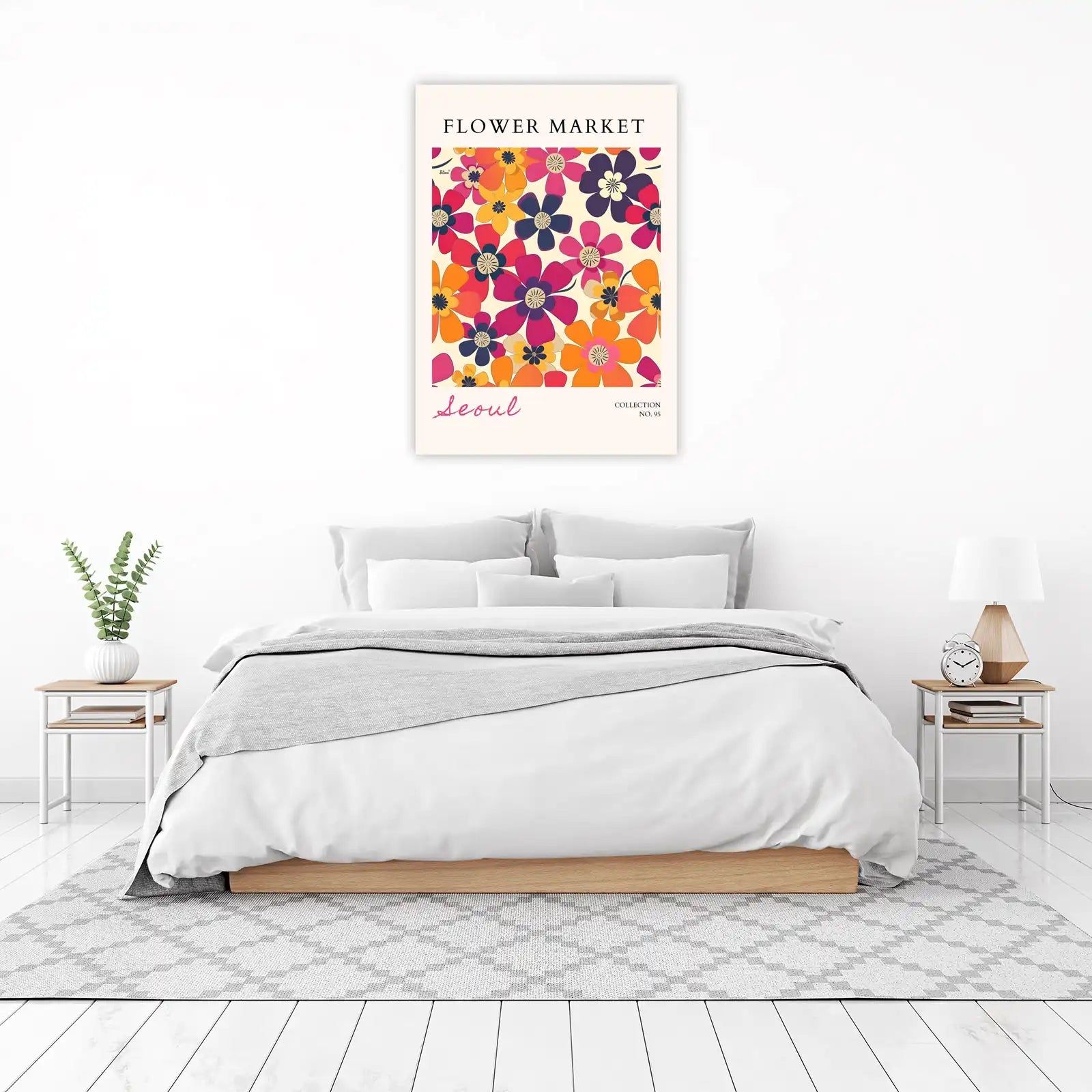 Retro Floral Seoul Flower Market Wall Art