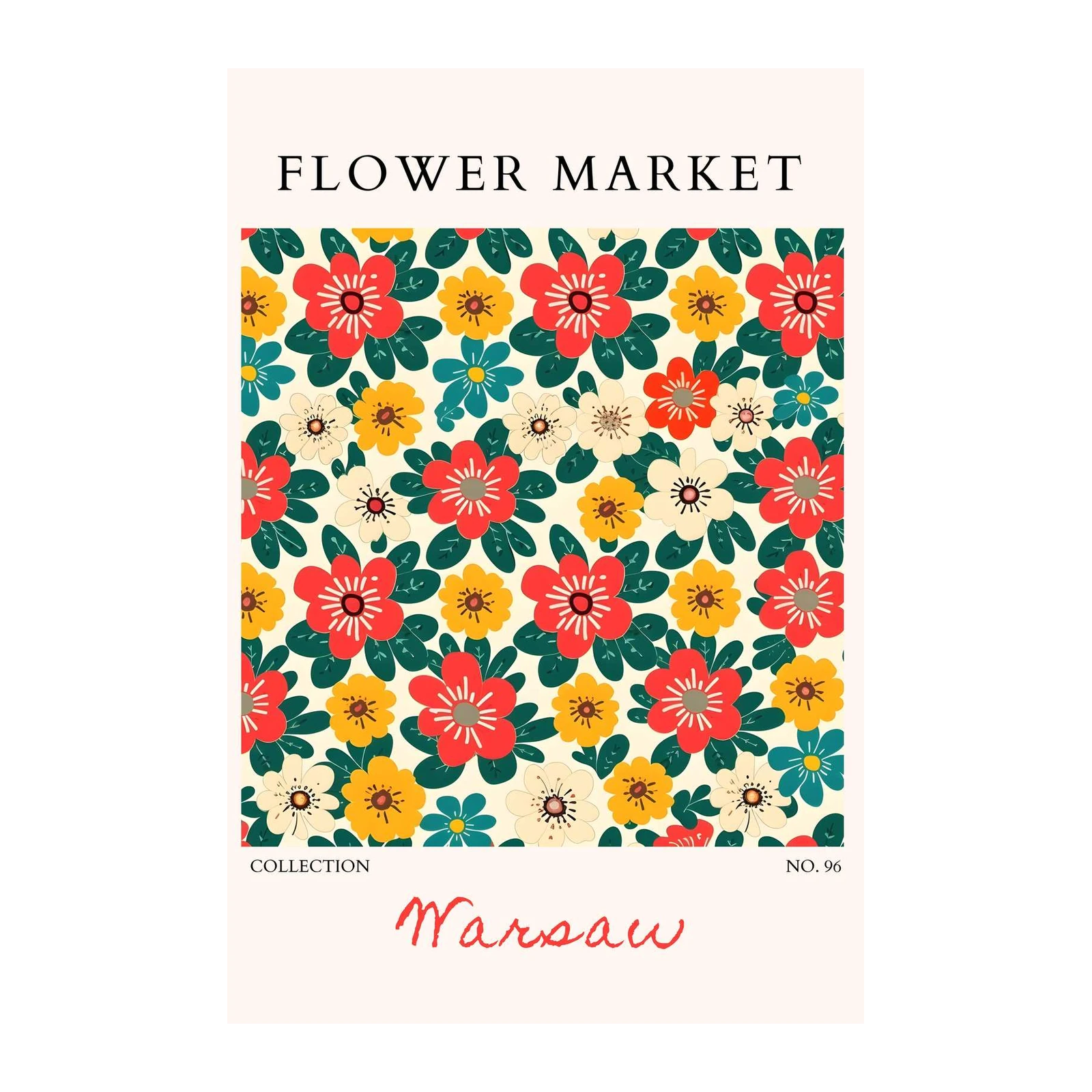 Retro Floral Market Wall Art