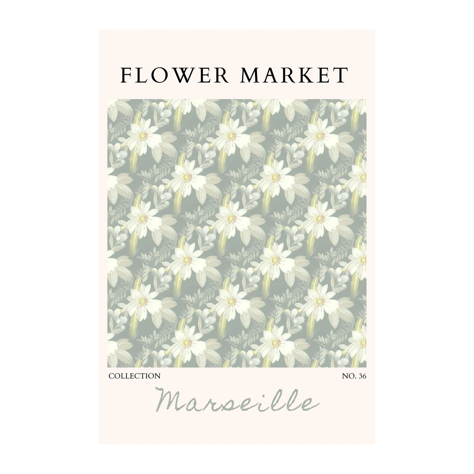 Marseille Flower Market White Daisy Wall Art