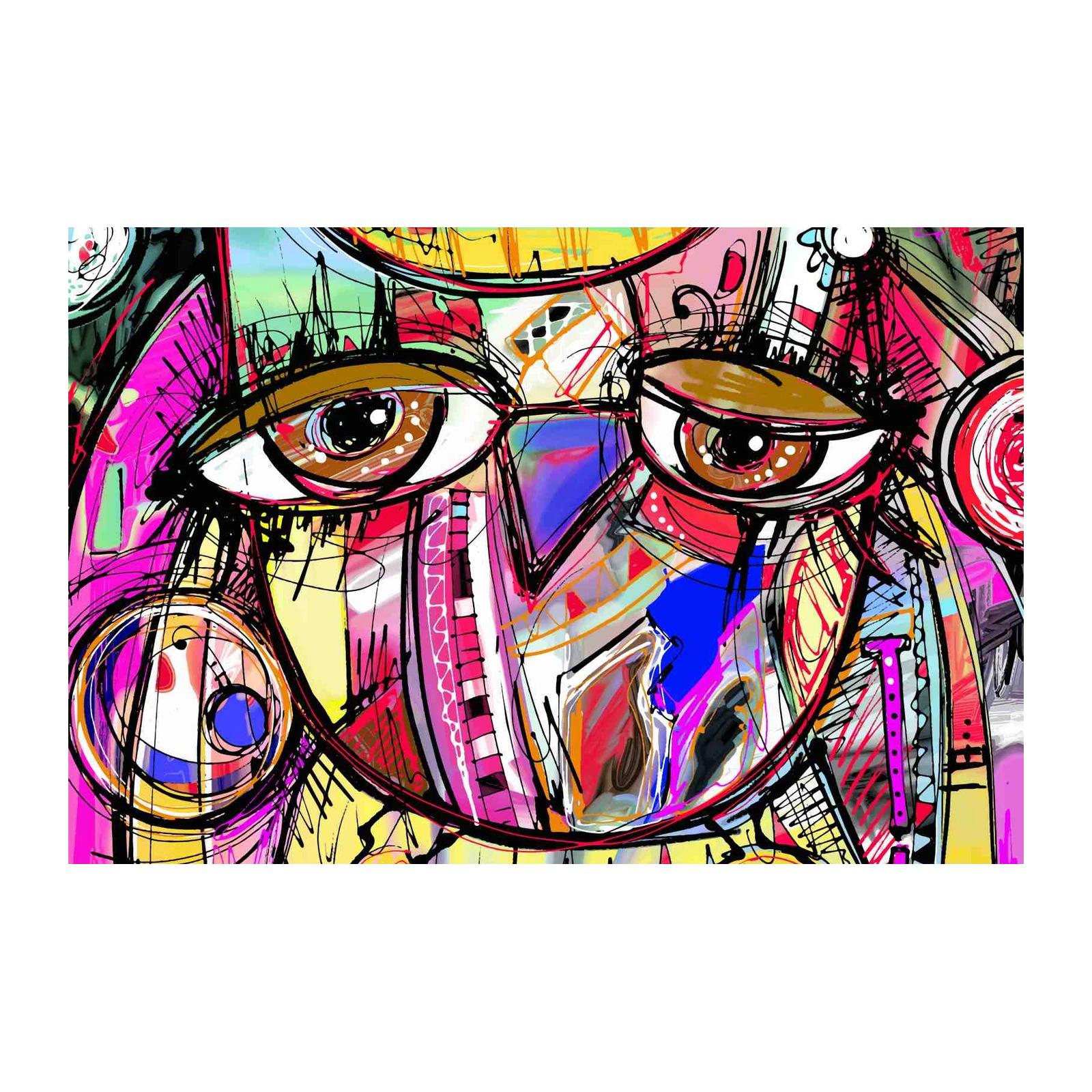 Vibrant Abstract Owl Pop Art Wall Art