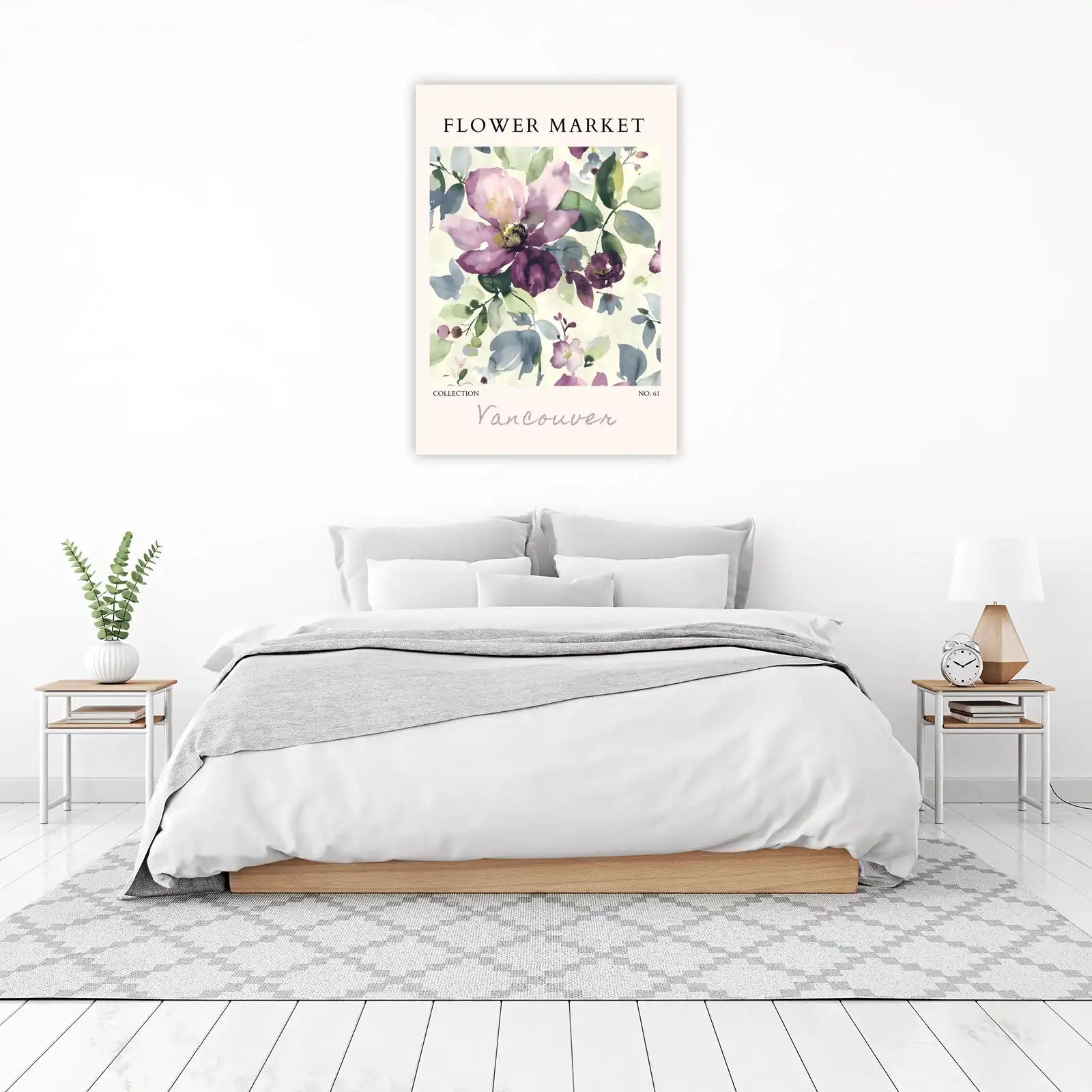 Elegant Floral Watercolor Vancouver Wall Art