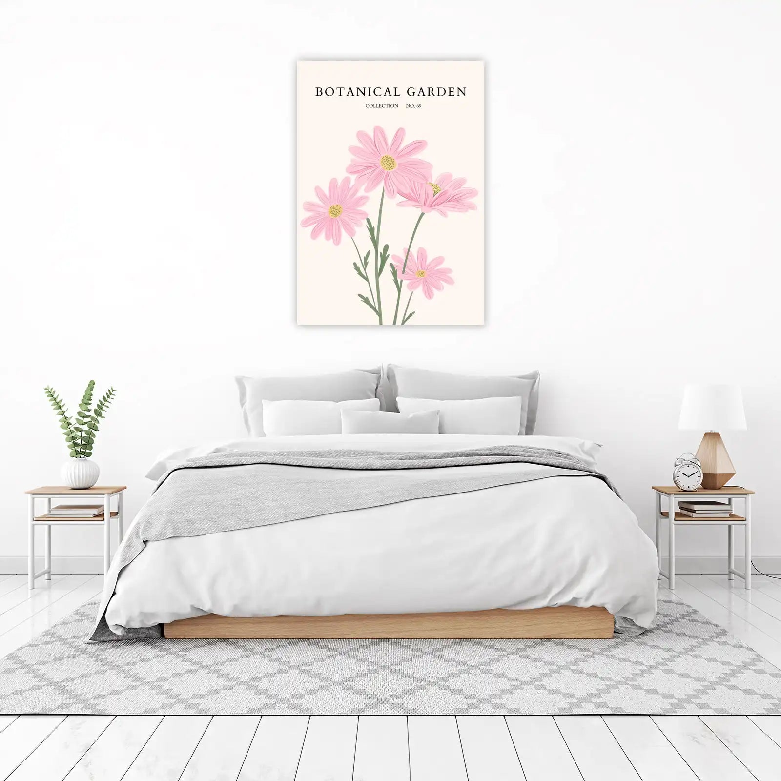 Botanical Garden Pink Daisy Wall Art