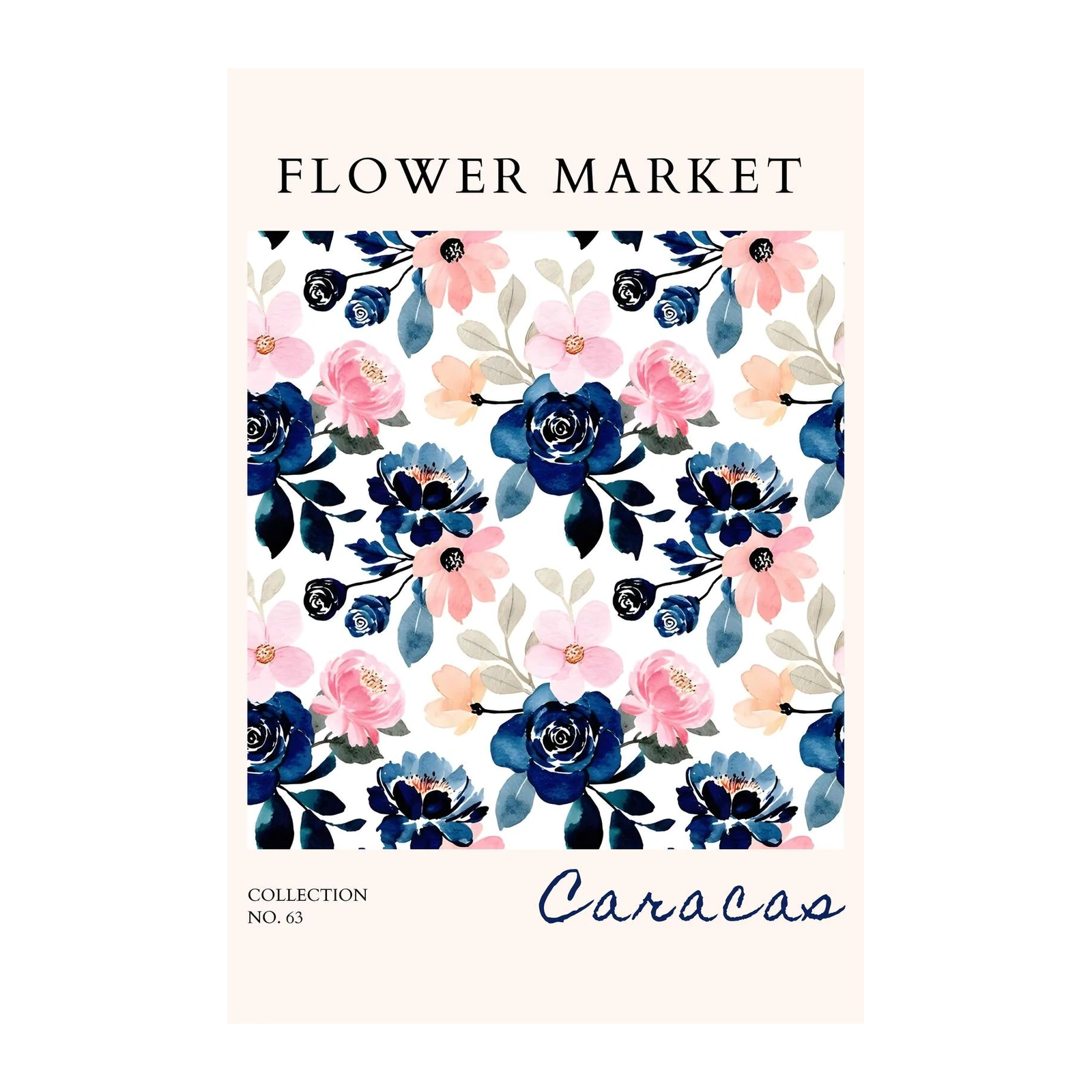 Elegant Floral Watercolor "Caracas" Wall Art
