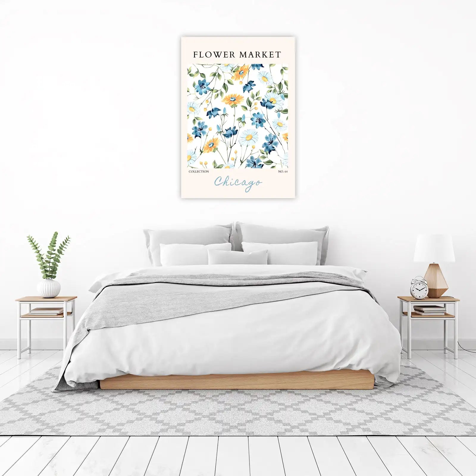 Vintage Floral "Chicago" Wall Art