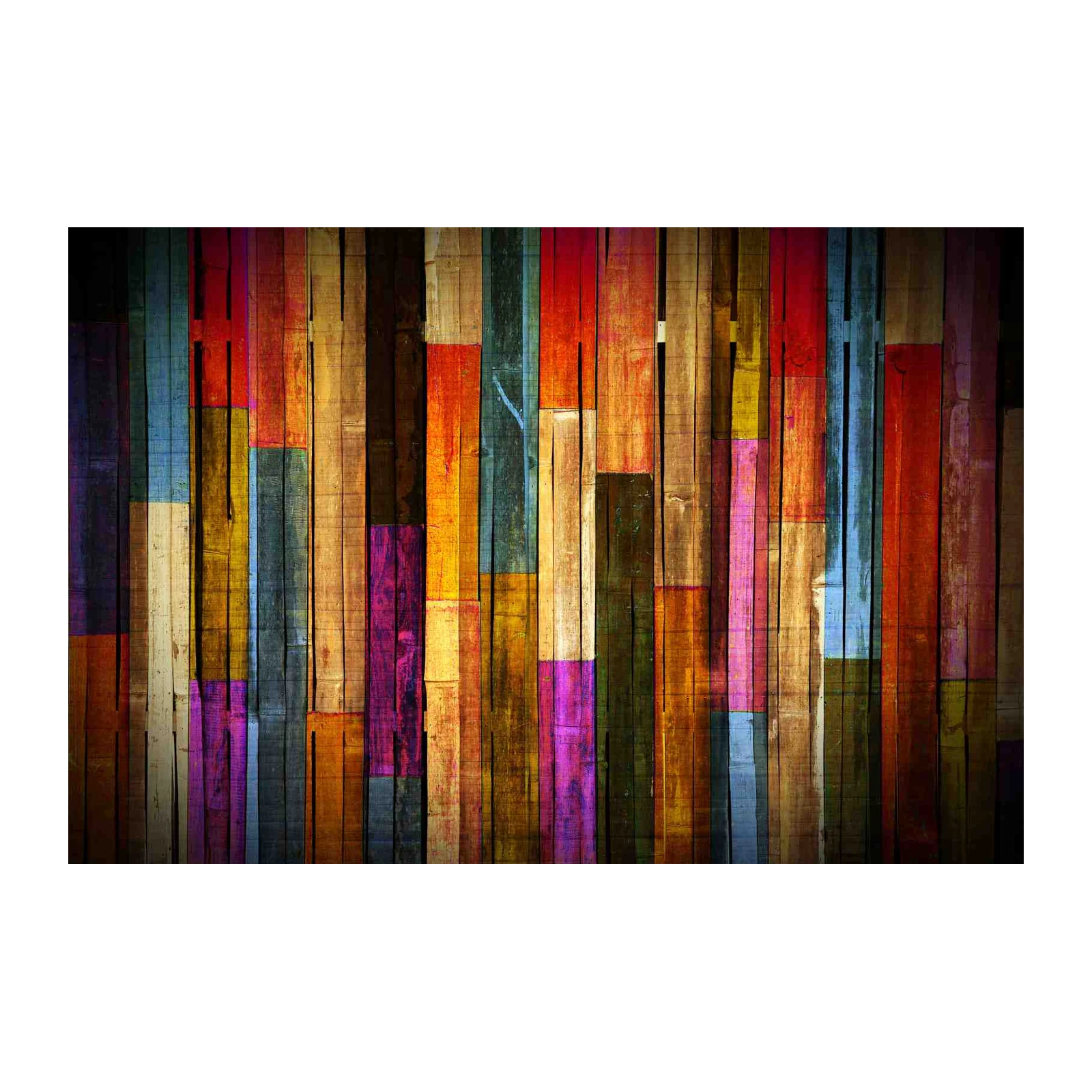 Vibrant Wood Panel Abstract Wall Art
