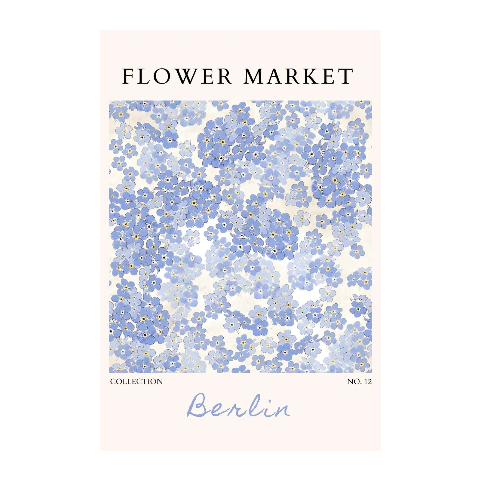 Forget-Me-Not Floral Vintage Poster Wall Art