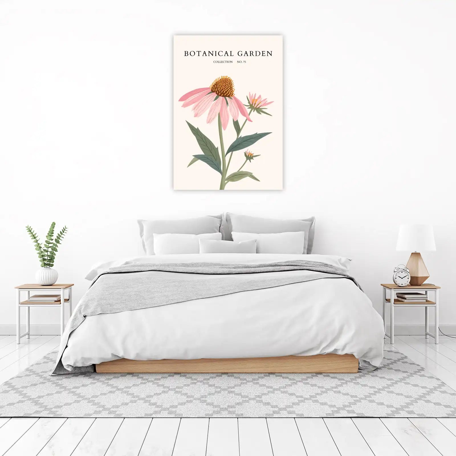 Botanical Garden Pink Echinacea Wall Art