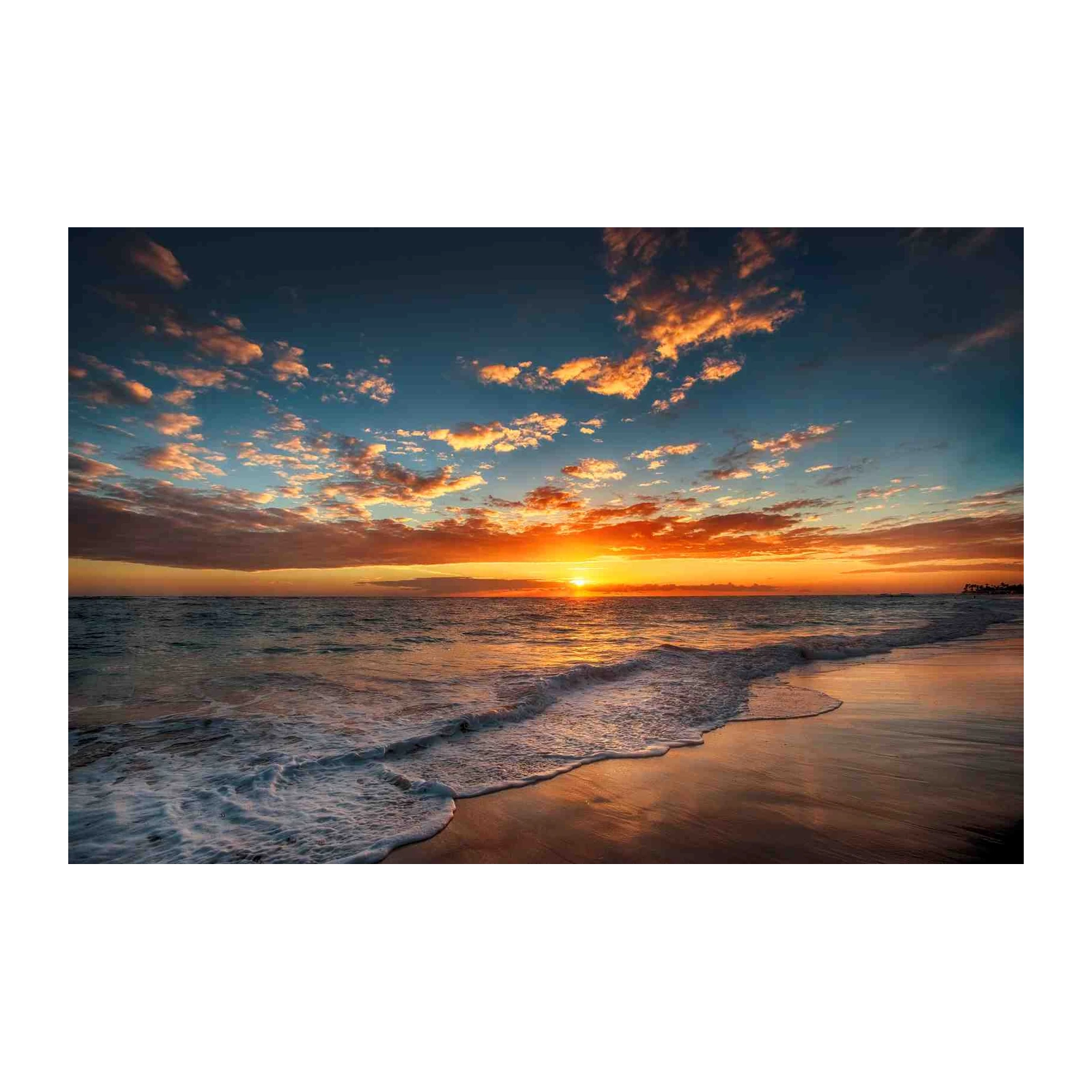 Serene Sunset Beach Ocean Wall Art