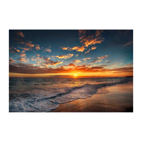 Serene Sunset Beach Ocean Wall Art