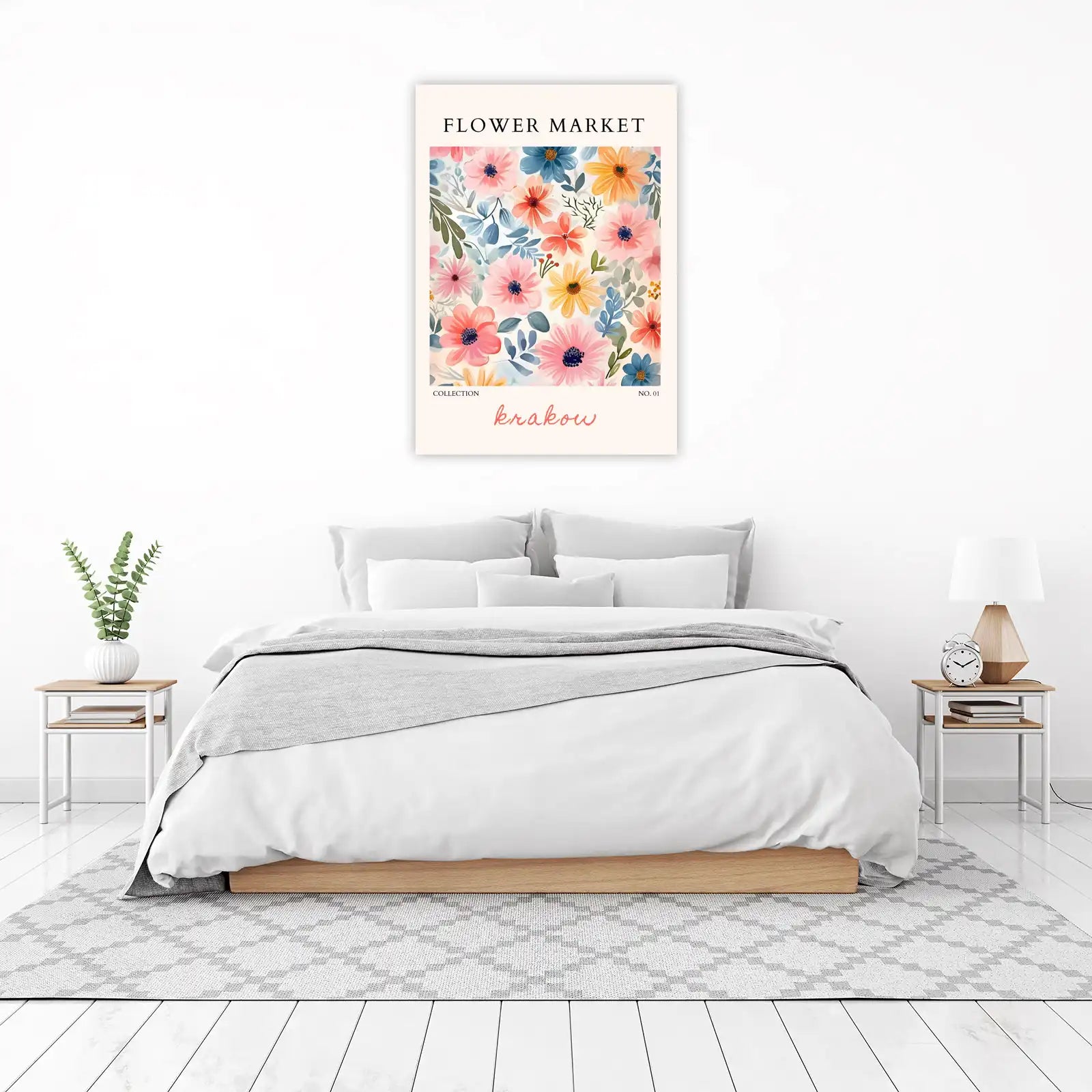 Vibrant Watercolor Floral Market Wall Art