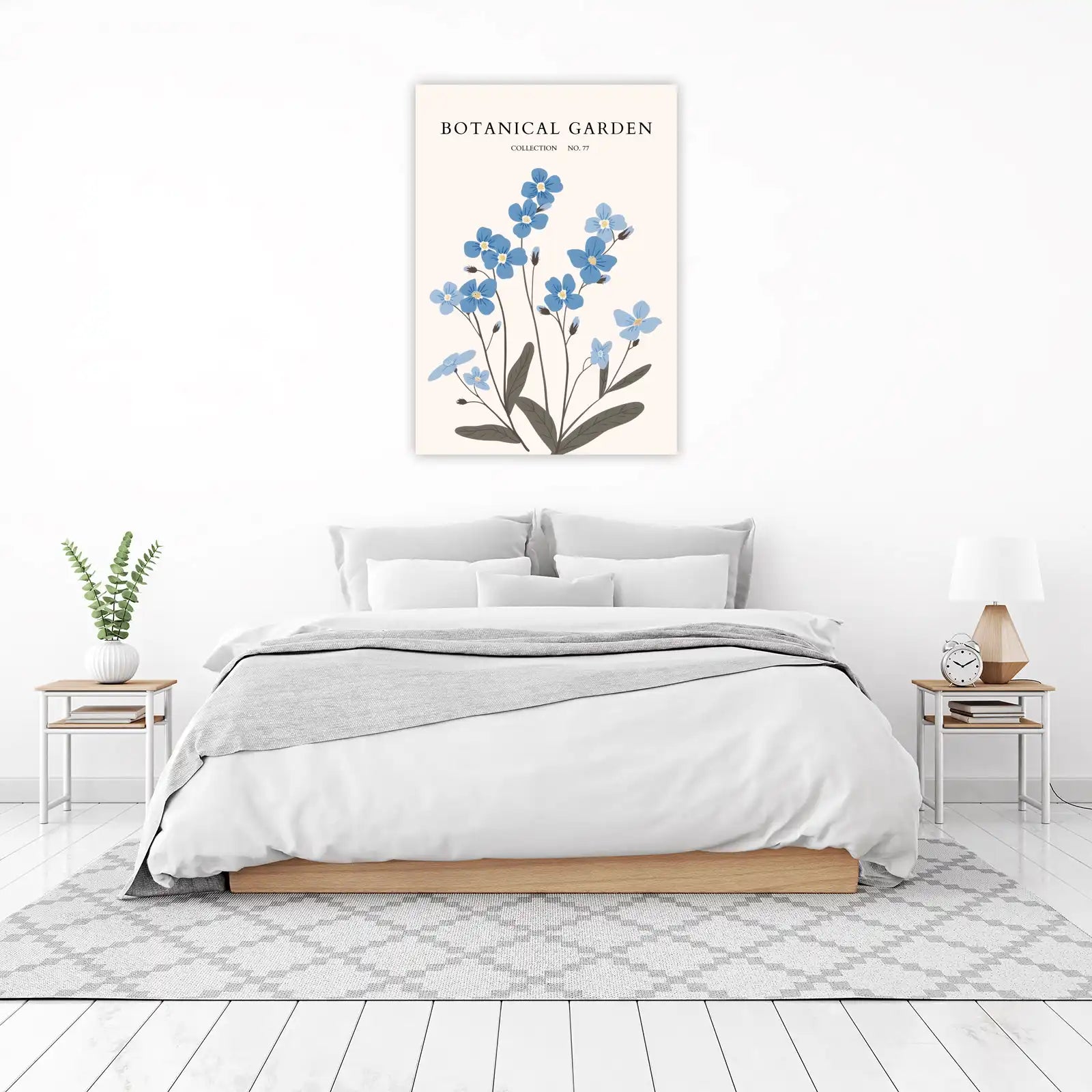 Serene Blue Forget-Me-Nots Botanical Wall Art