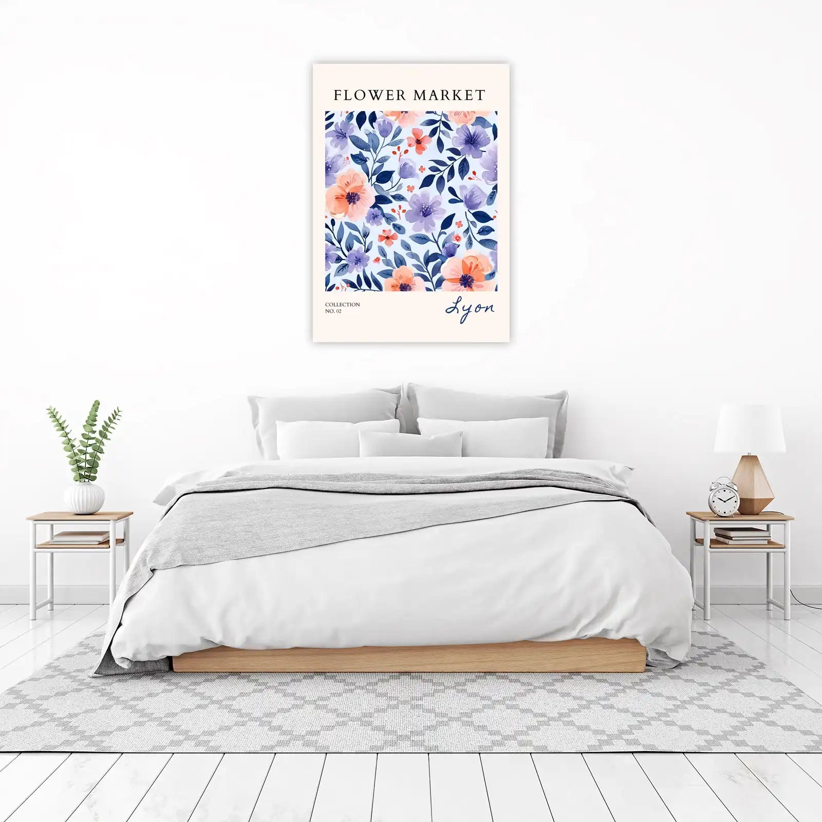 Floral Watercolour Market Lyon Wall Art