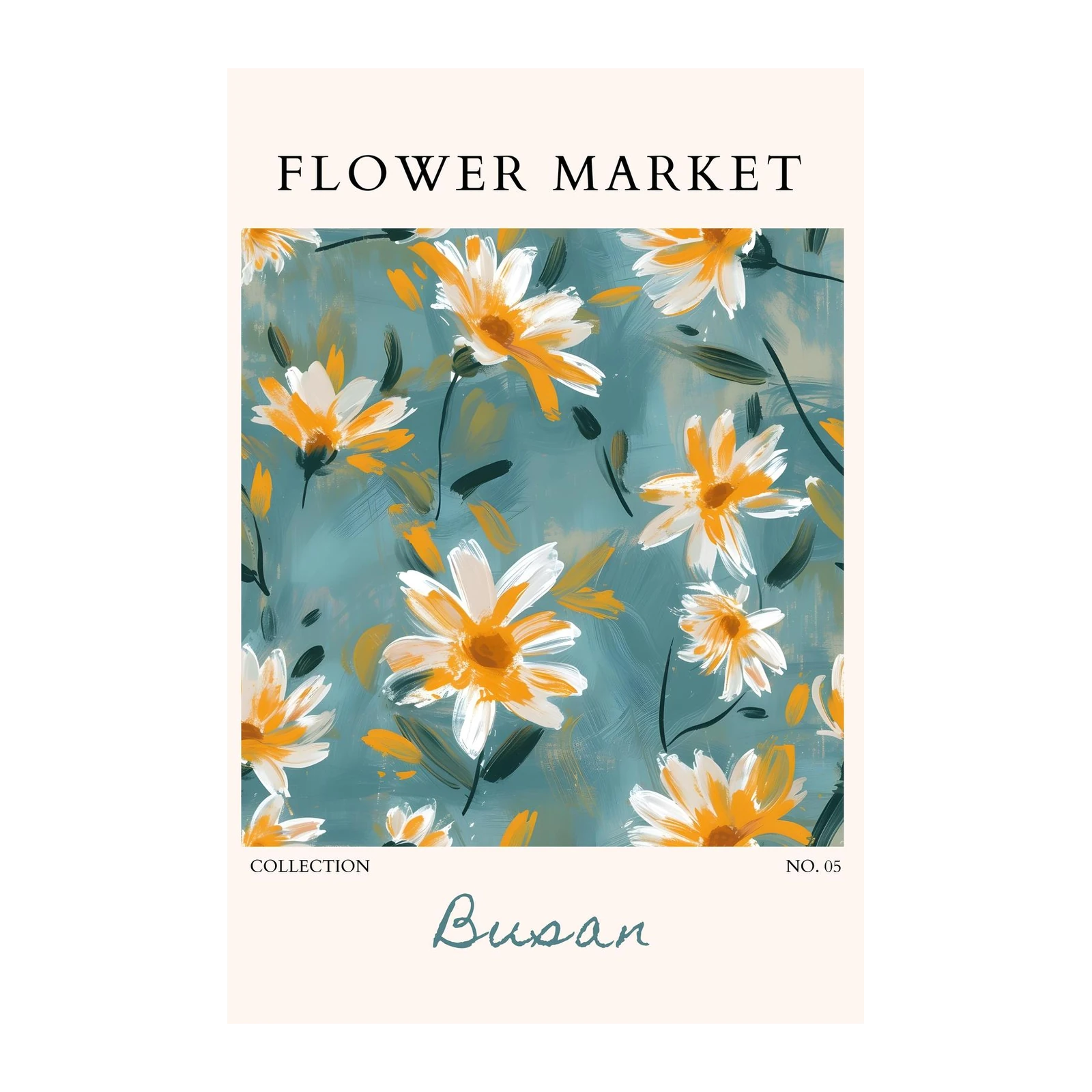 Busan Flower Market Abstract Daisy Wall Art