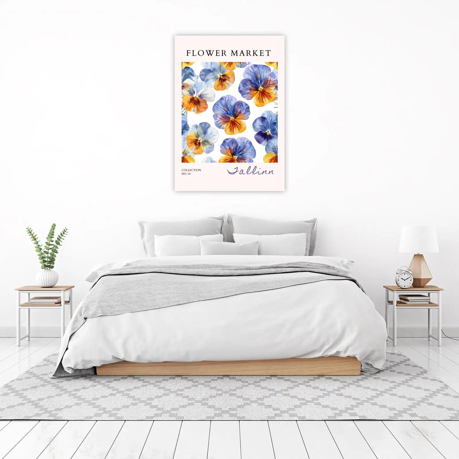 Vibrant Pansy Floral "Flower Market" Wall Art