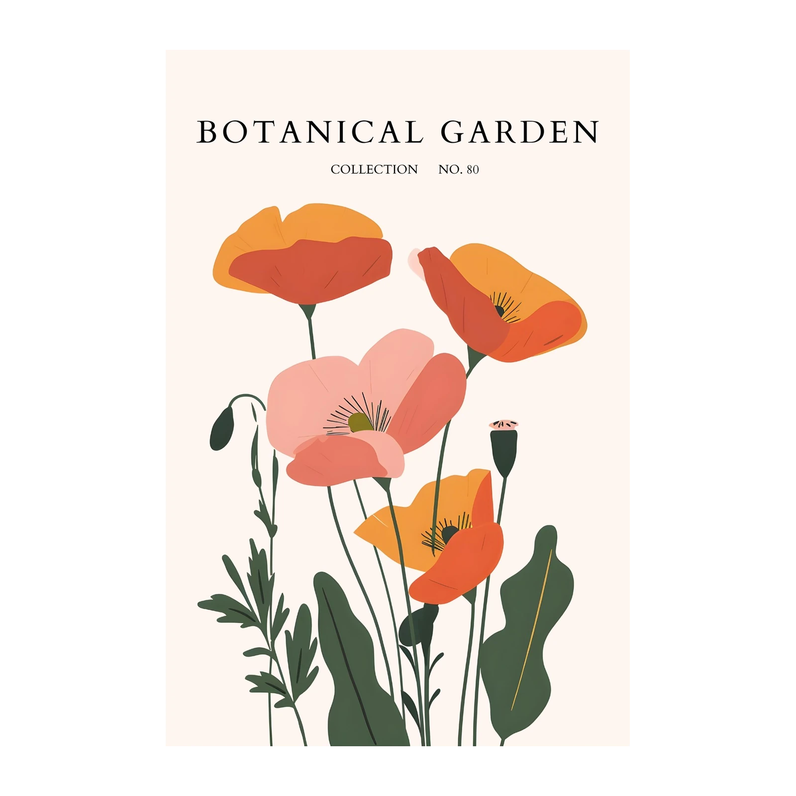 Modern Poppy Floral Wall Art