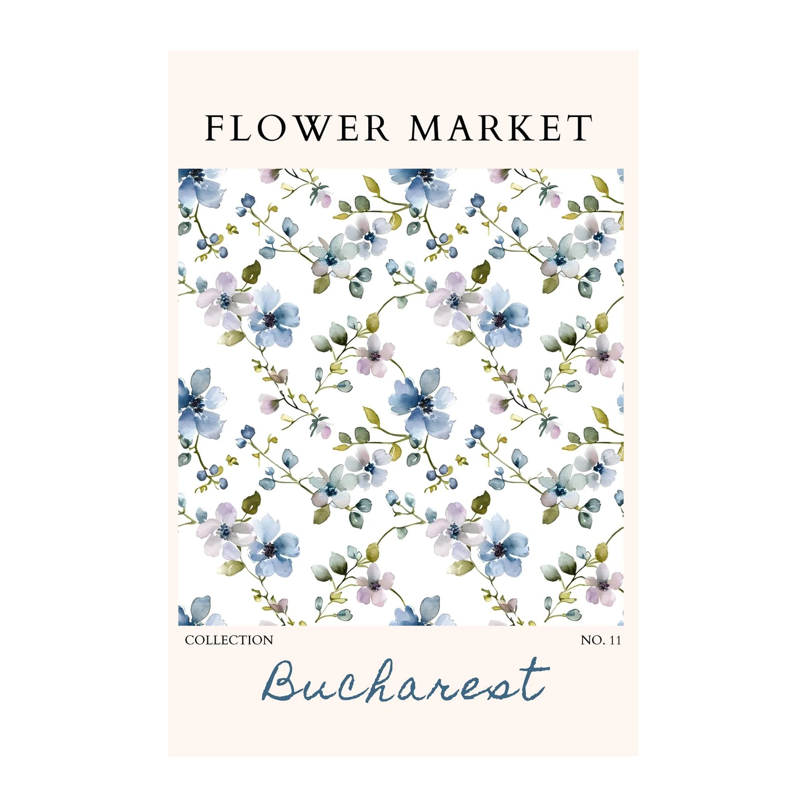 Serene Floral Meadow Watercolor Wall Art