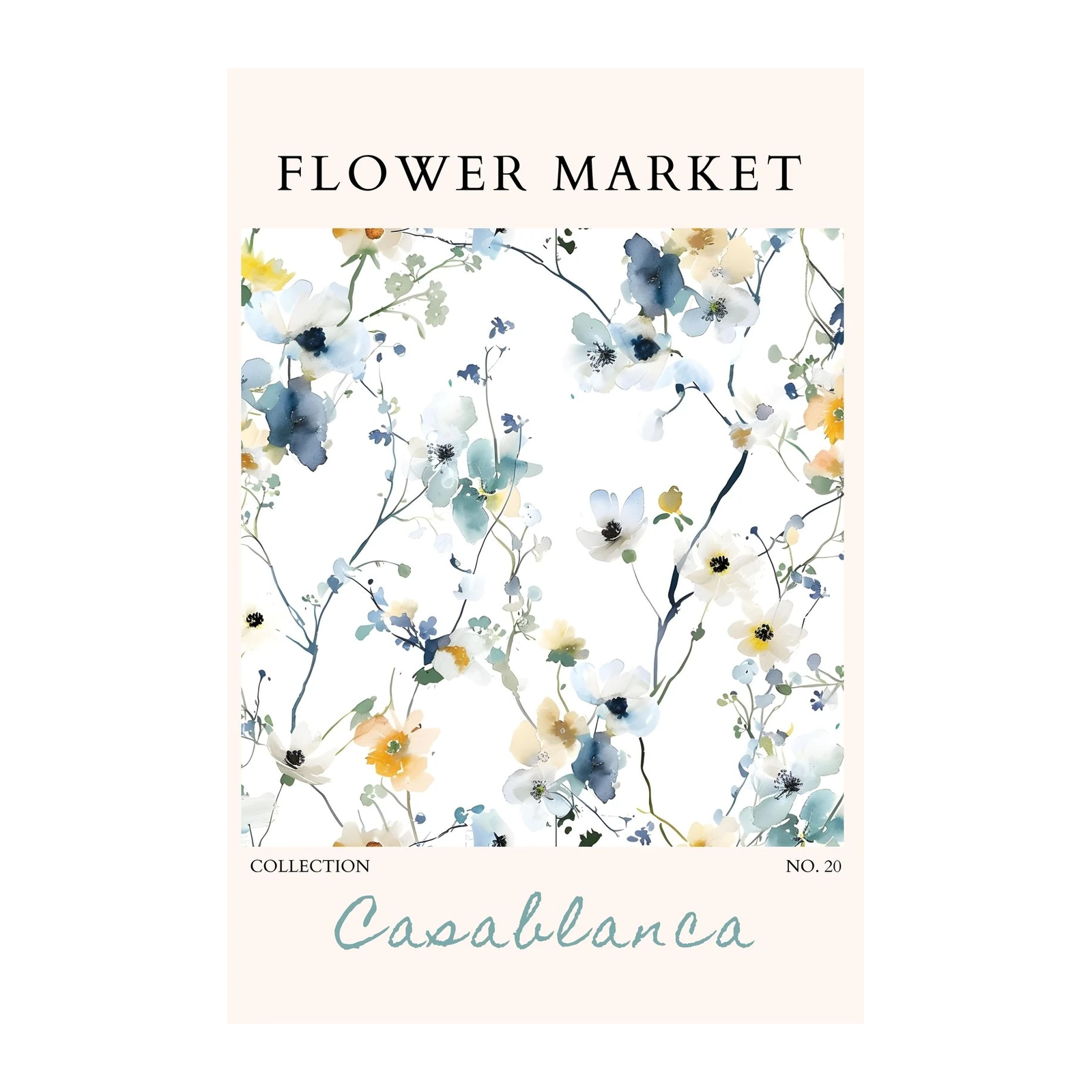 Casablanca Watercolor Floral Wall Art