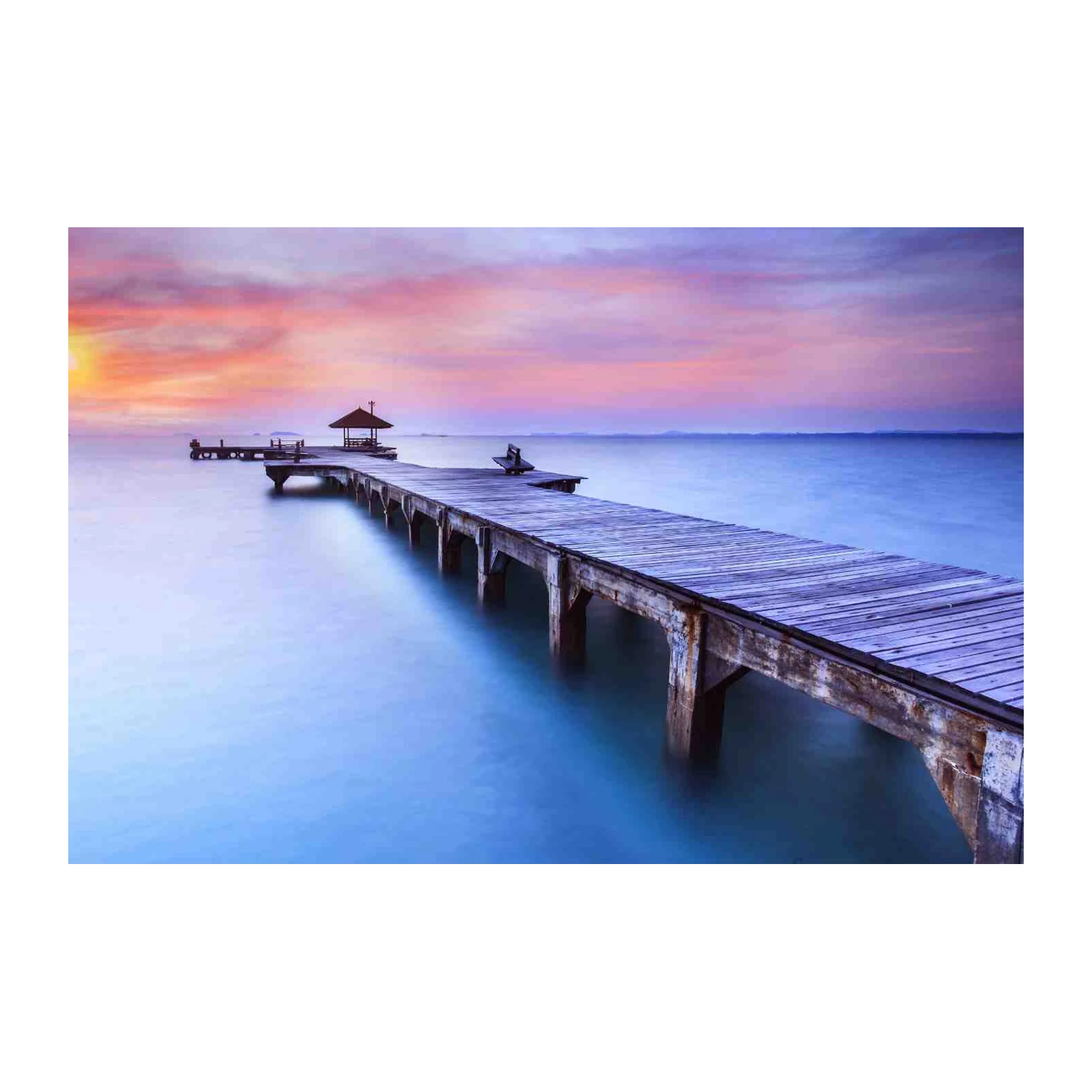 Serene Pier Sunset Wall Art