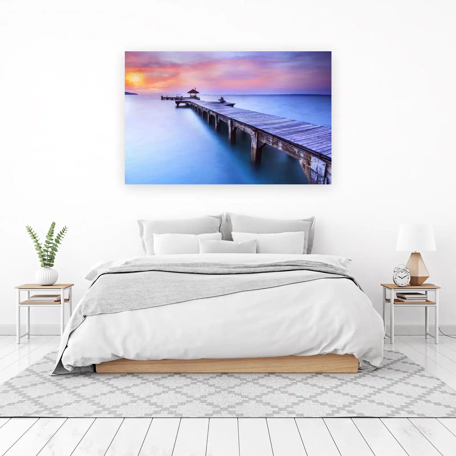 Serene Pier Sunset Wall Art