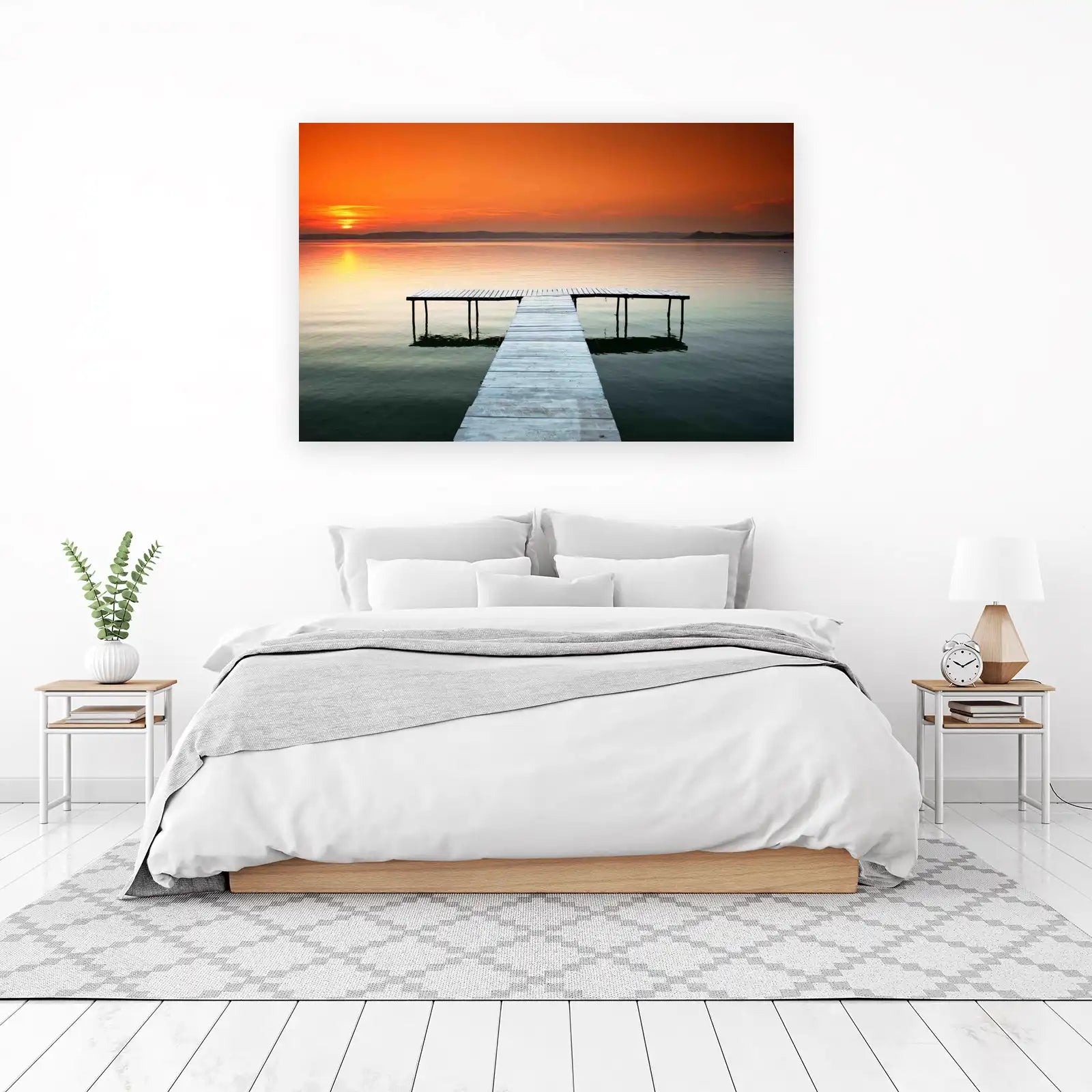 Sunset Pier Serenity Wall Art - Landscape, Nature Art