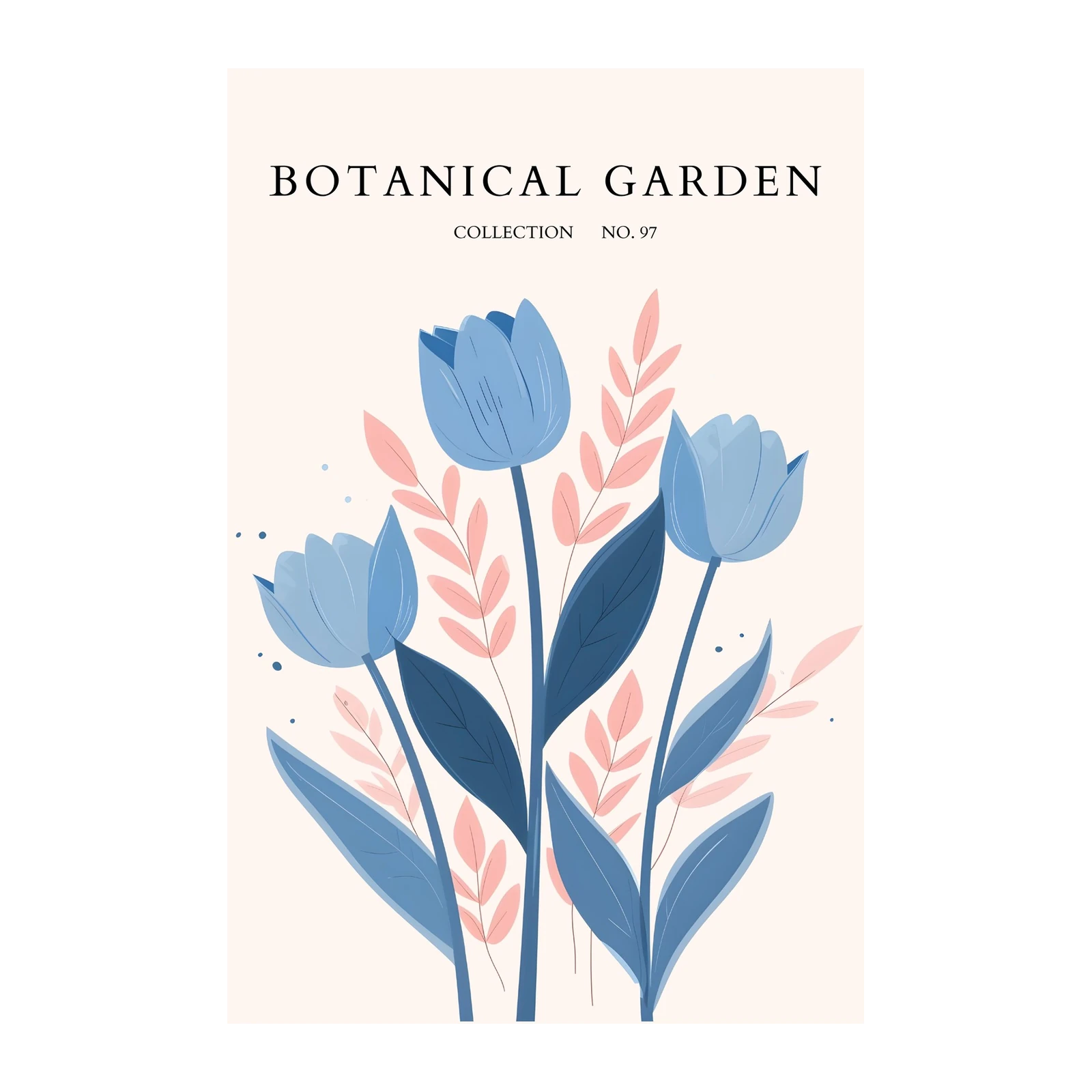 Soft Blue Tulips Botanical Garden Wall Art