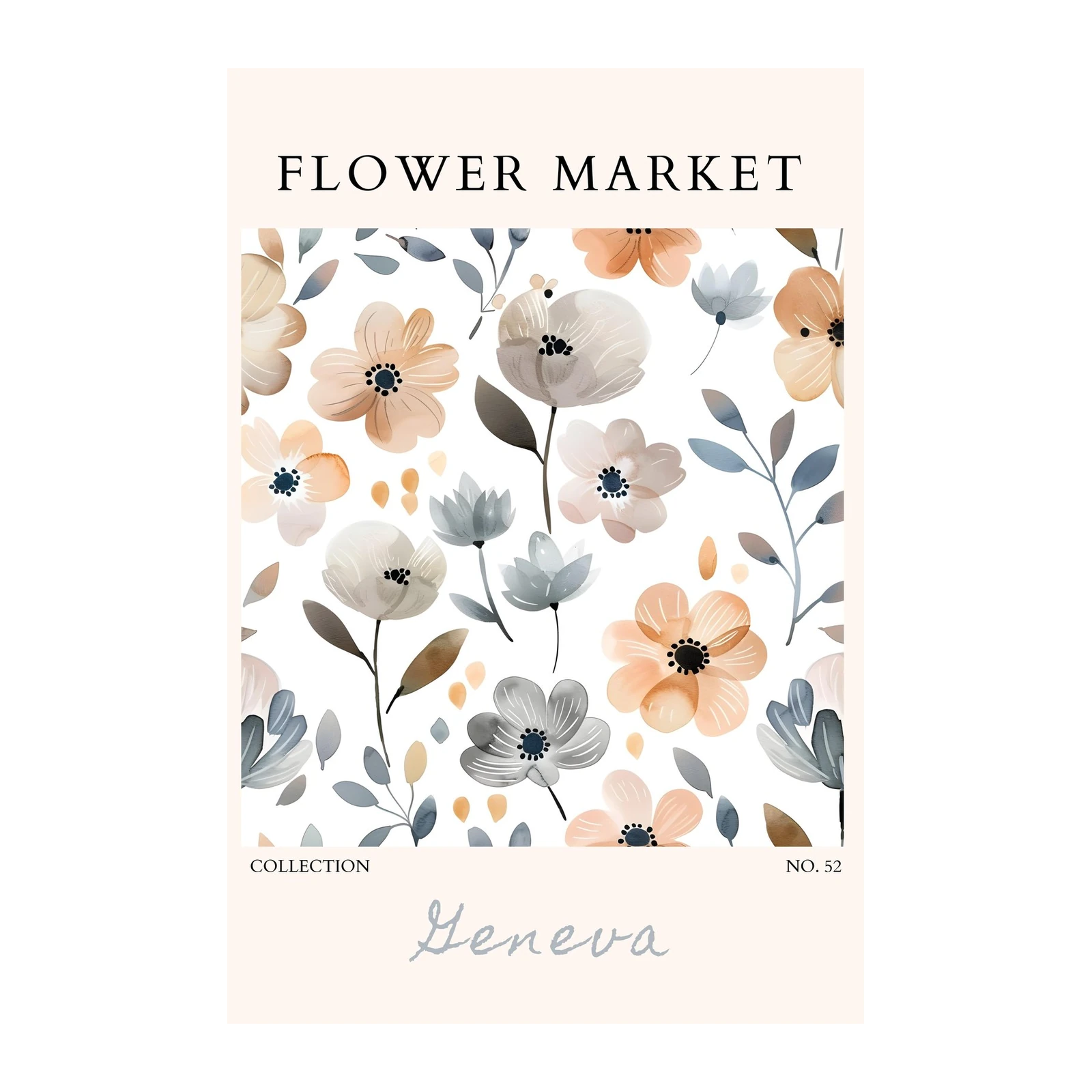 Serene Floral Market Watercolor Wall Art