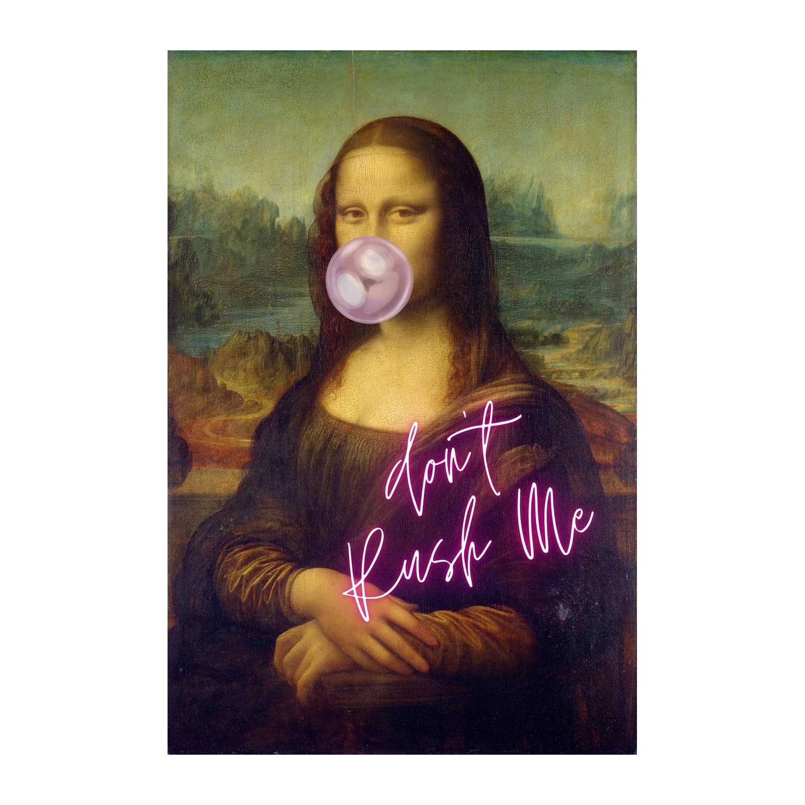 Mona Lisa Bubble Gum Neon Wall Art
