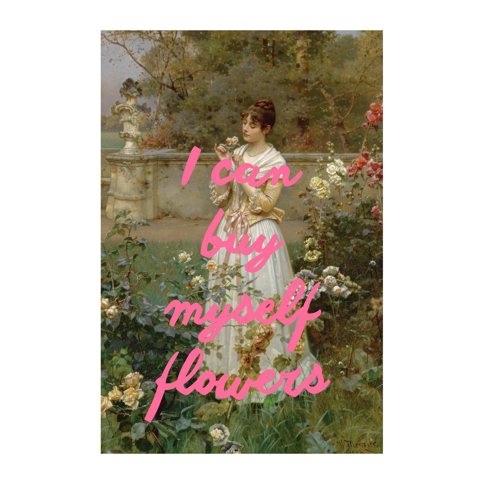 Vintage Lady Floral Garden Wall Art